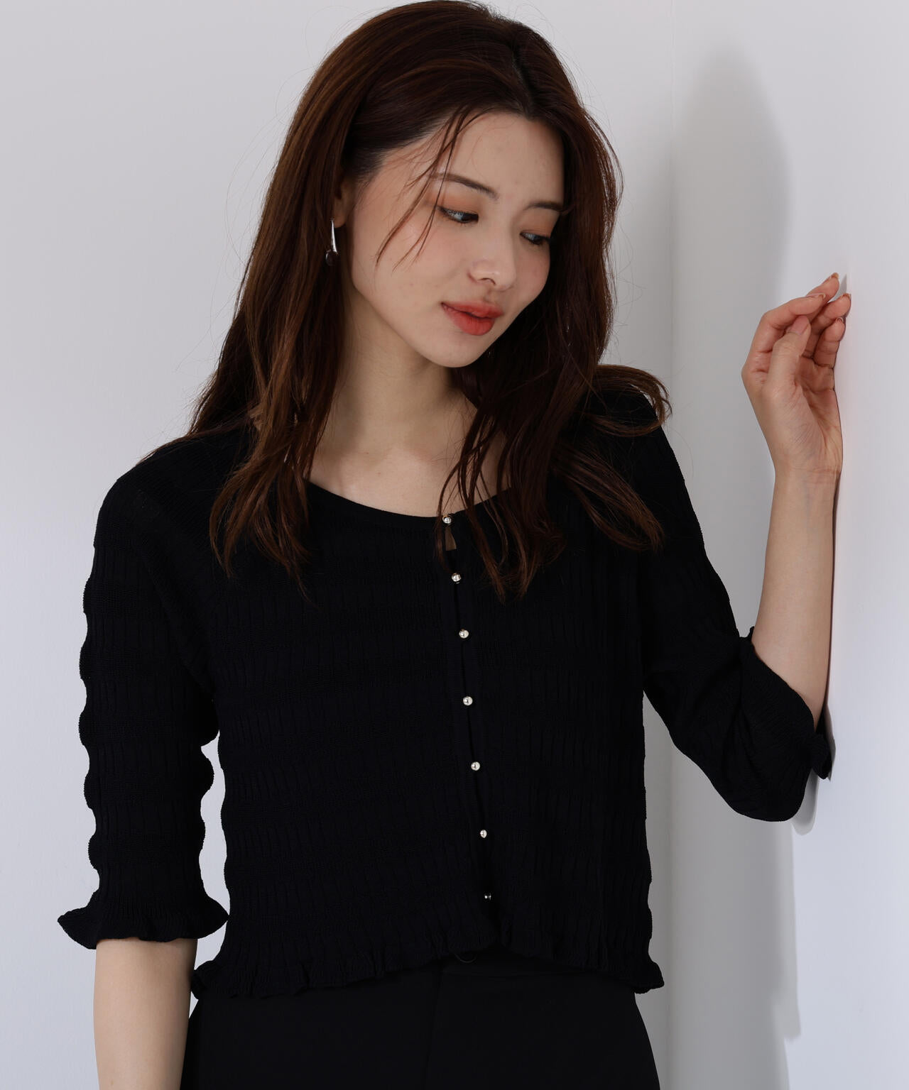 〈接触冷感〉変わり編みニットカーディガン【official site限定】