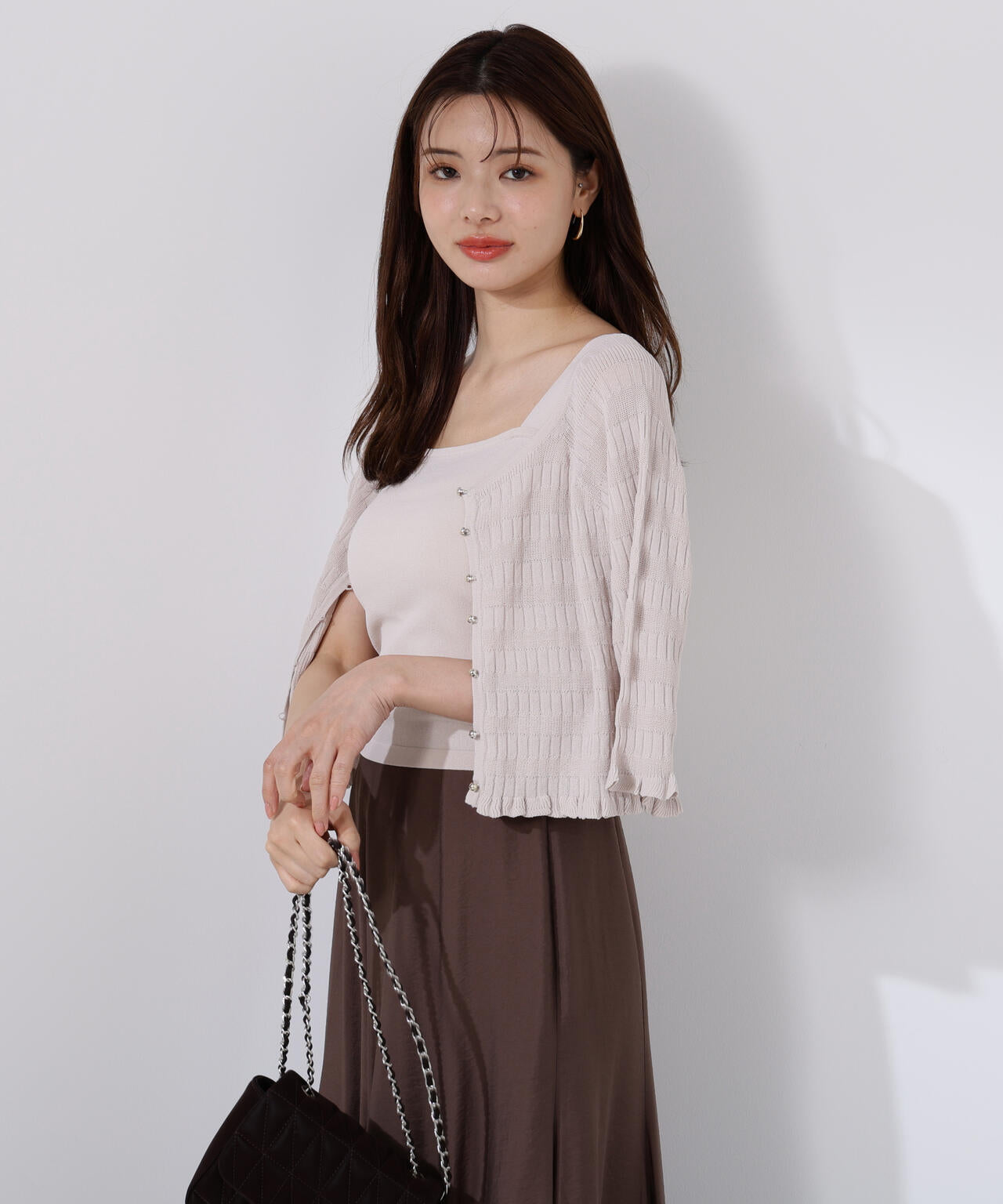 〈接触冷感〉変わり編みニットカーディガン【official site限定】