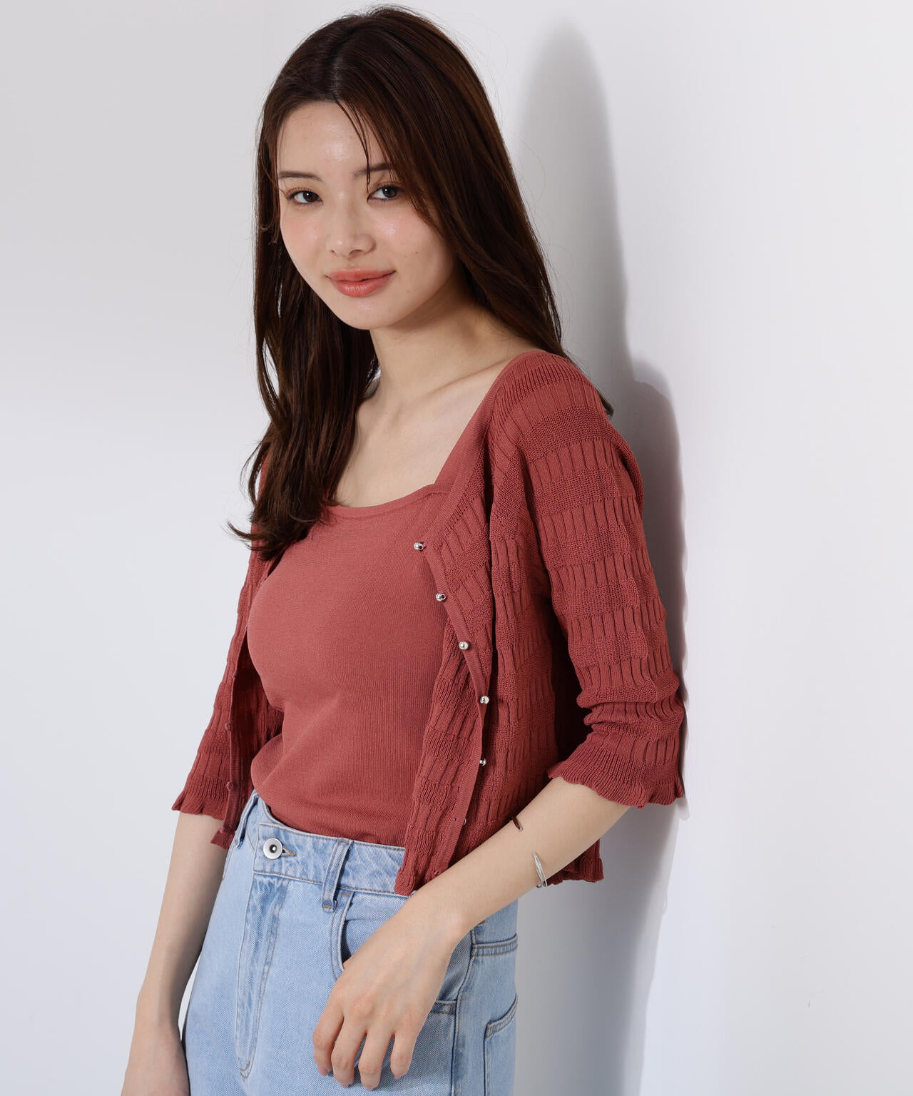 〈接触冷感〉変わり編みニットカーディガン【official site限定】