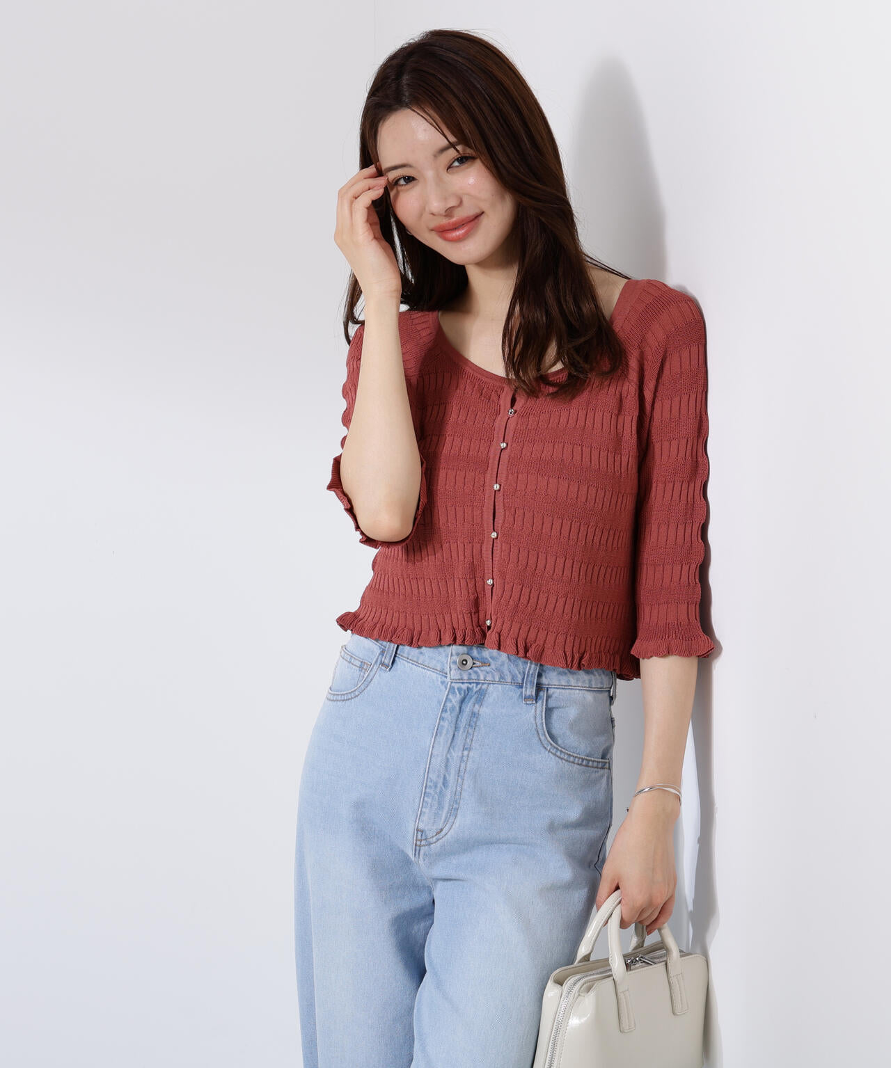 〈接触冷感〉変わり編みニットカーディガン【official site限定】