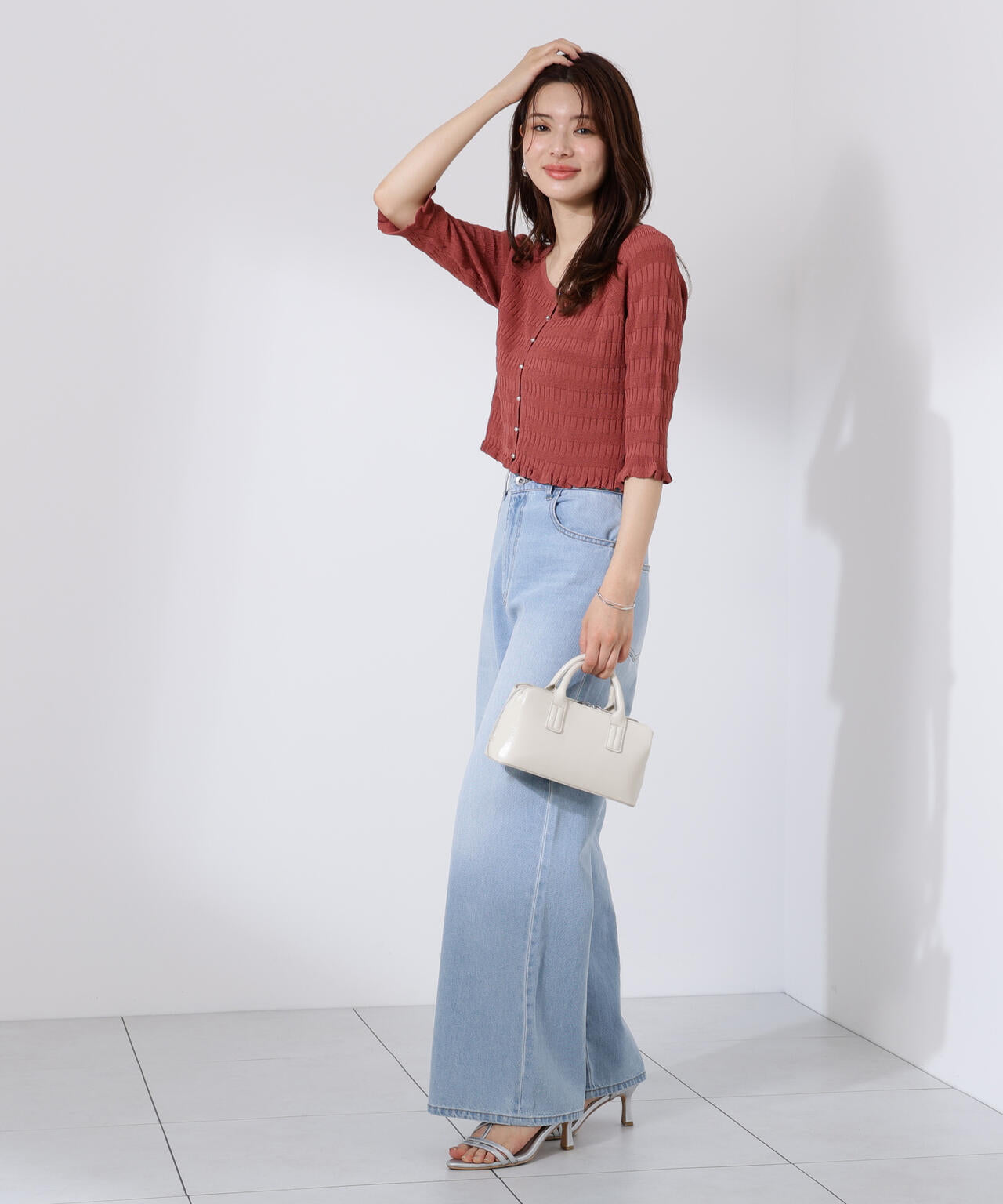 〈接触冷感〉変わり編みニットカーディガン【official site限定】