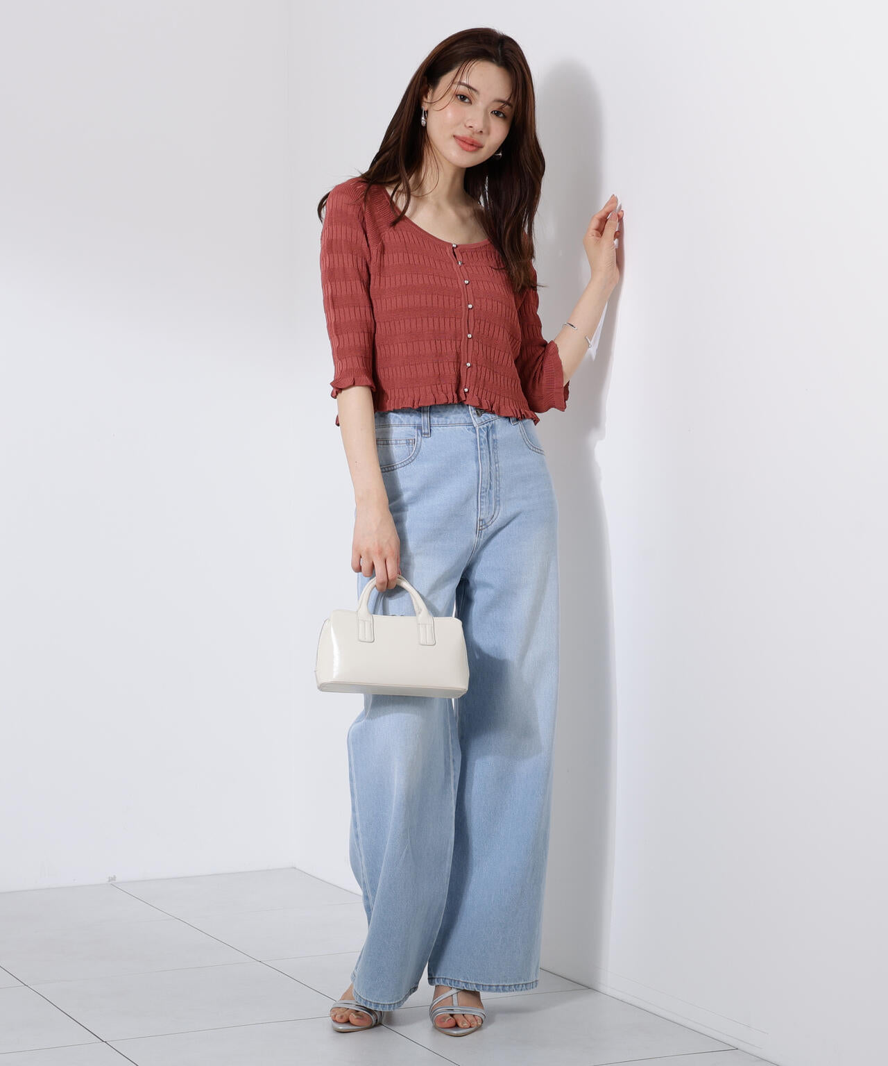 〈接触冷感〉変わり編みニットカーディガン【official site限定】