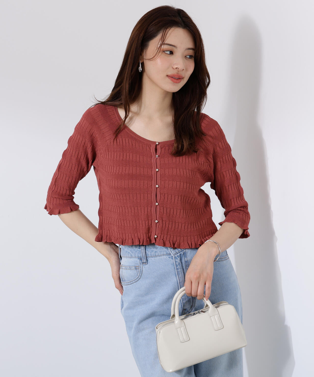 〈接触冷感〉変わり編みニットカーディガン【official site限定】