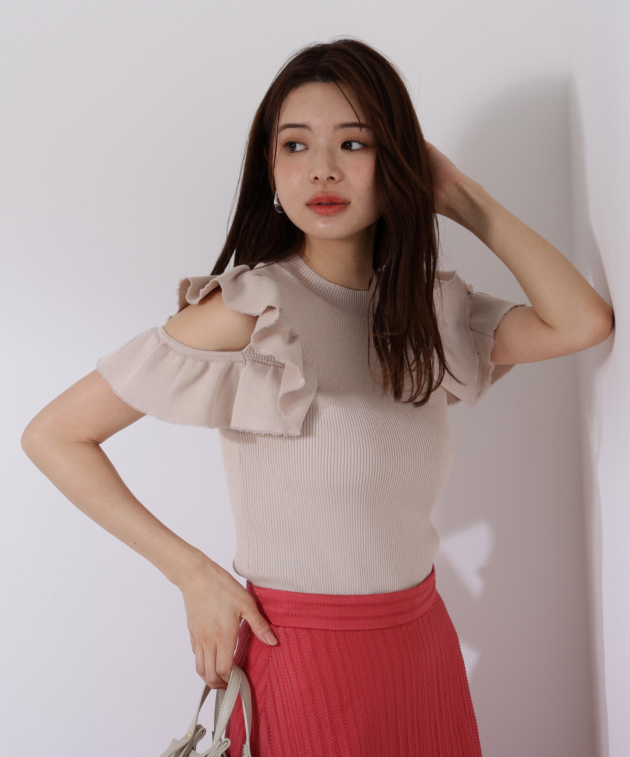 デザインスリーブニット