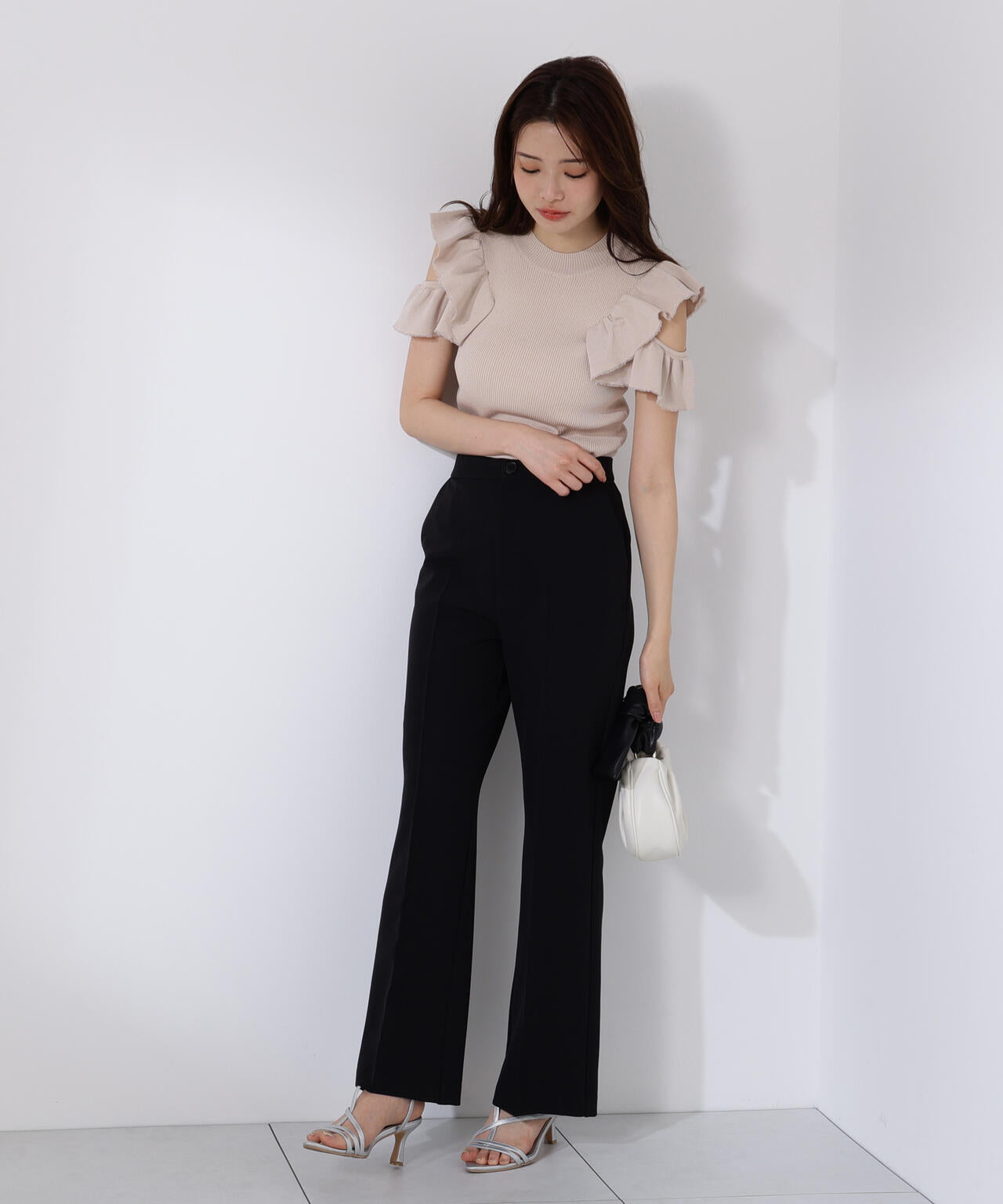 デザインスリーブニット