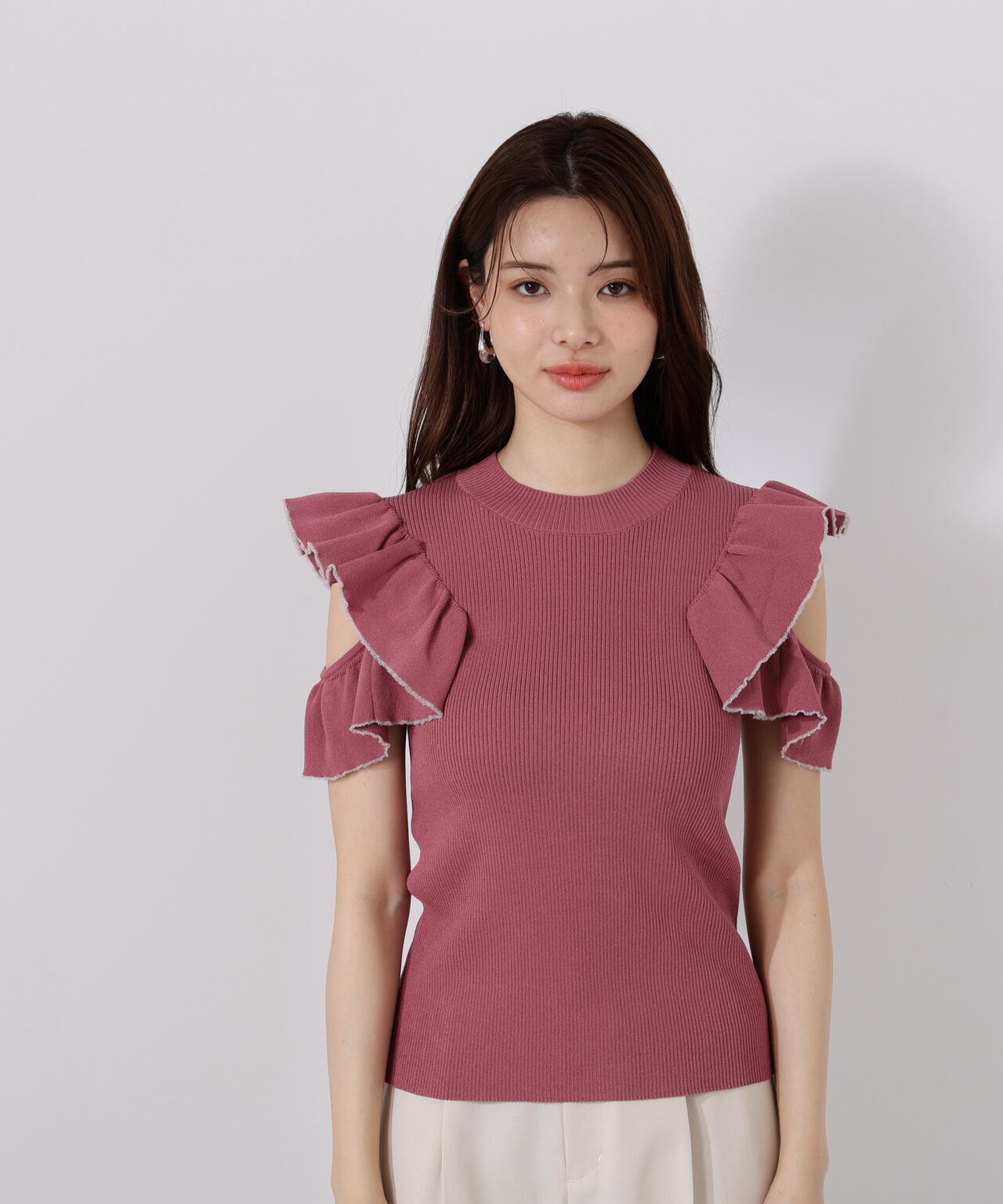 デザインスリーブニット