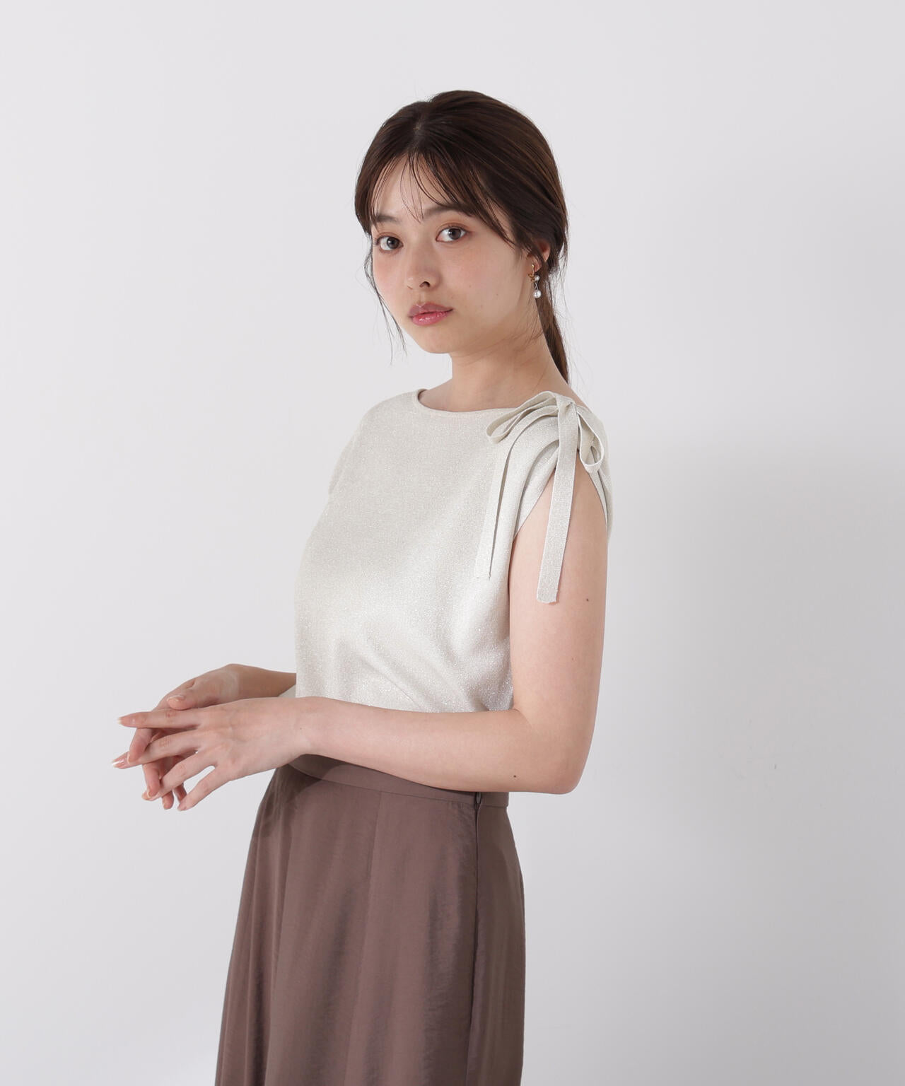 肩リボンアシメニット