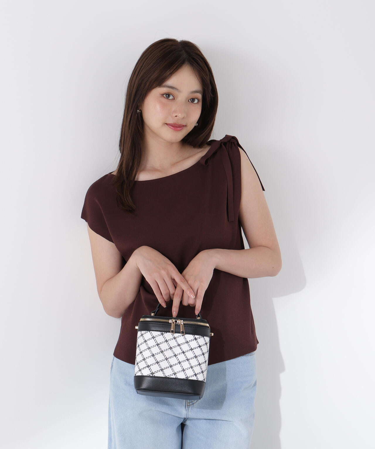 肩リボンアシメニット