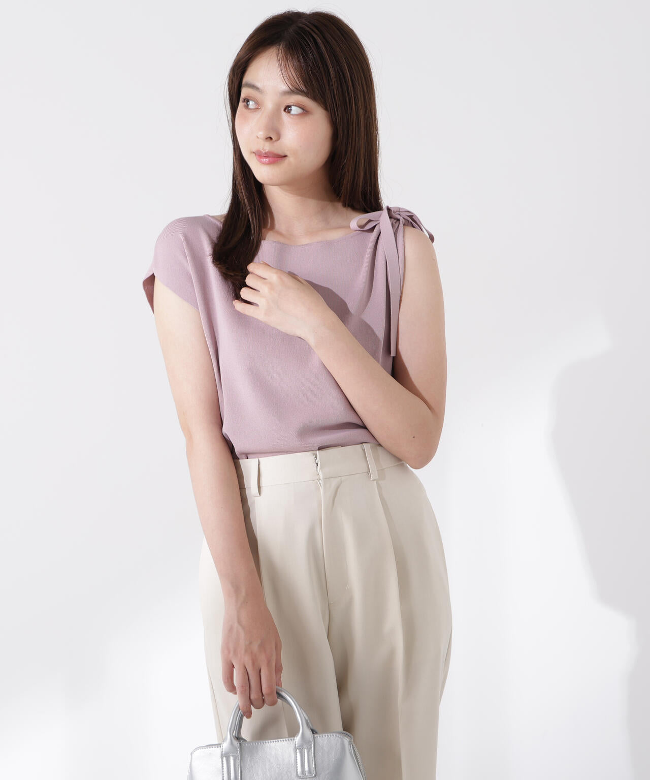 肩リボンアシメニット