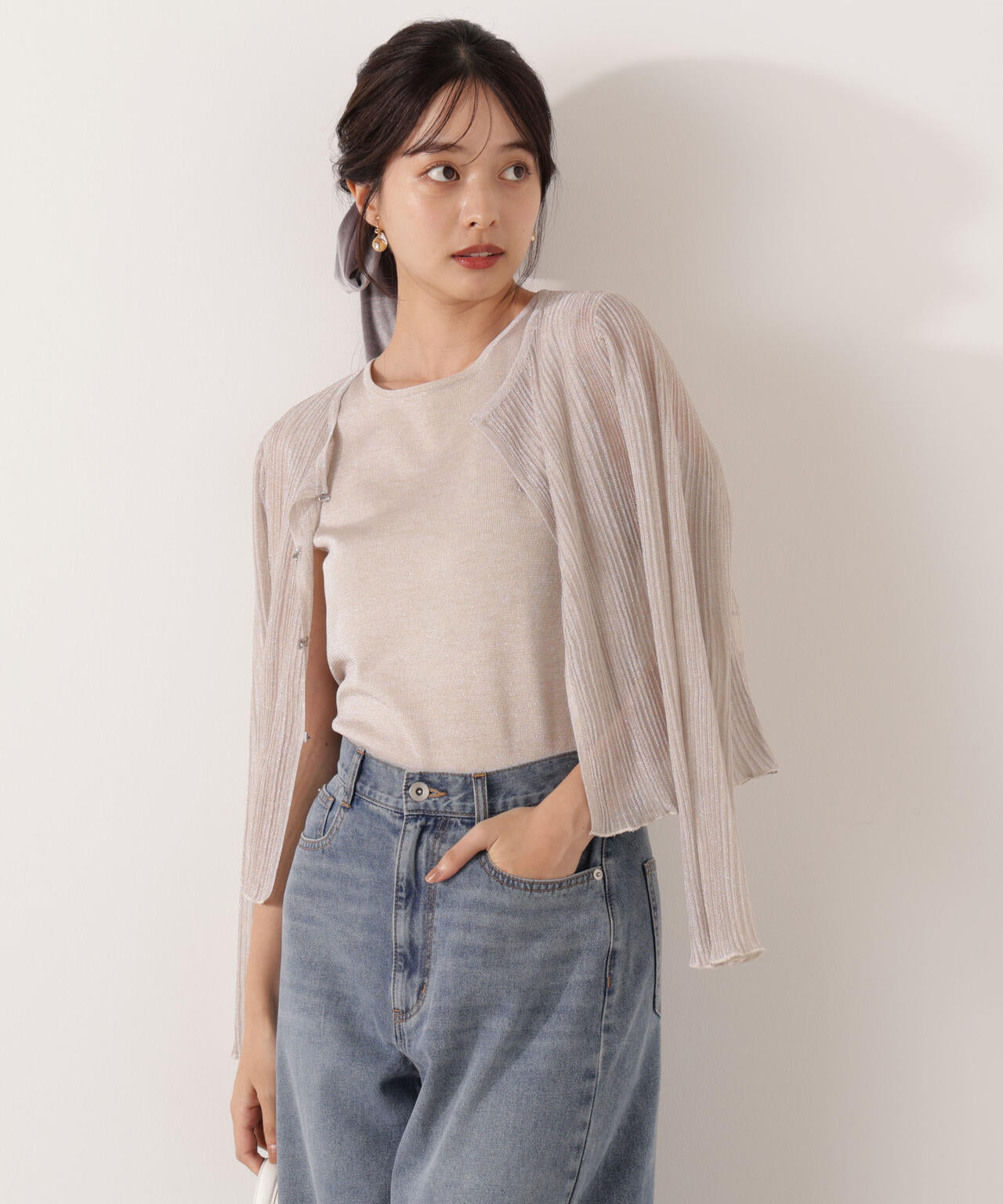 シアーリブニットアンサンブル