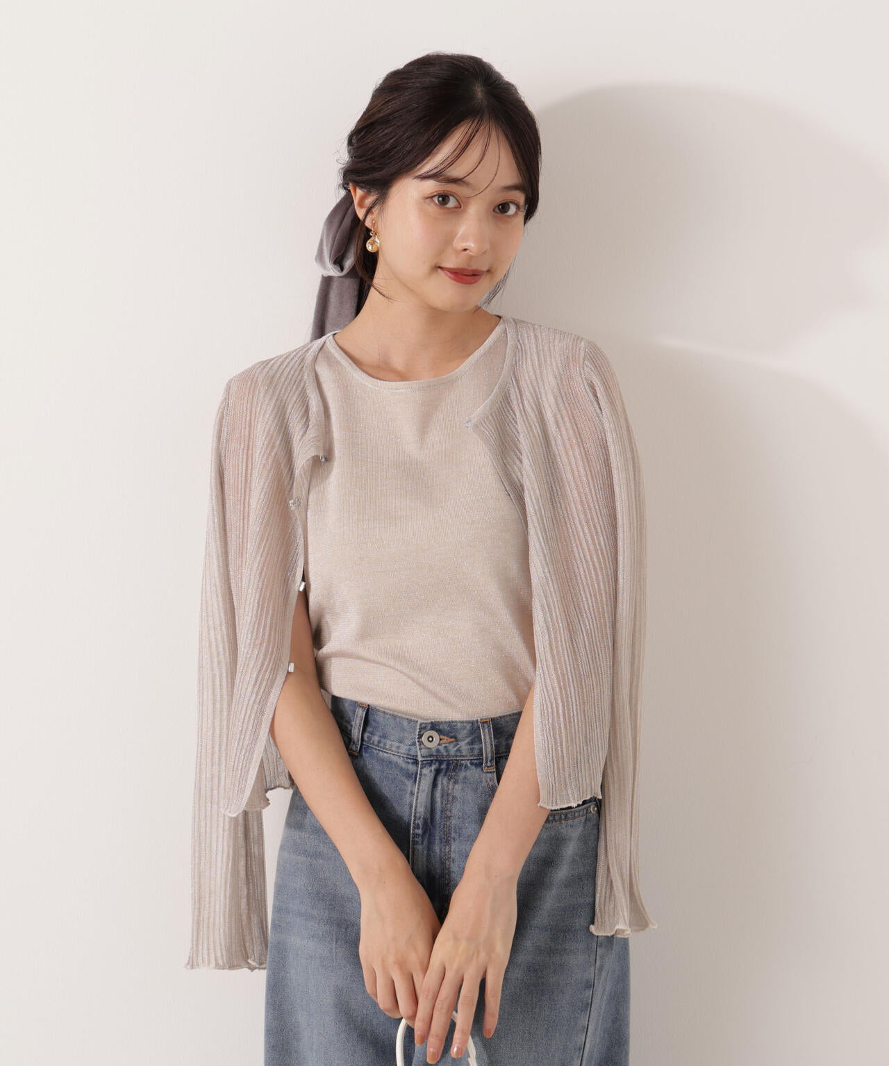 シアーリブニットアンサンブル