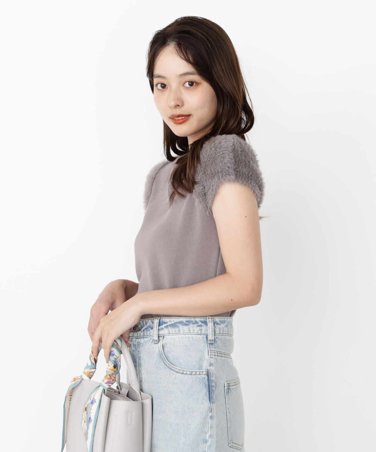 <ハンドウォッシャブル>ドッキングスリーブニット