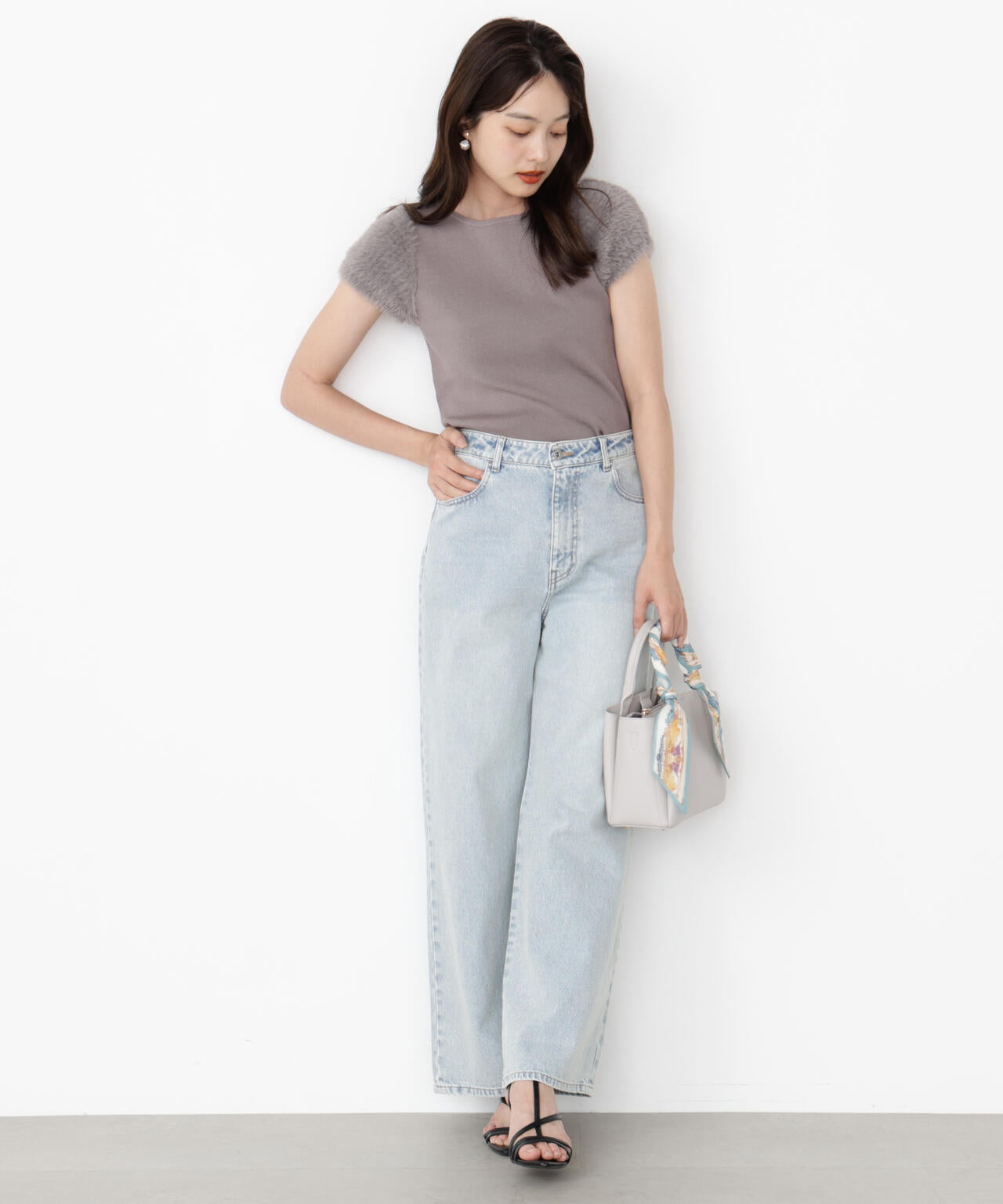 <ハンドウォッシャブル>ドッキングスリーブニット