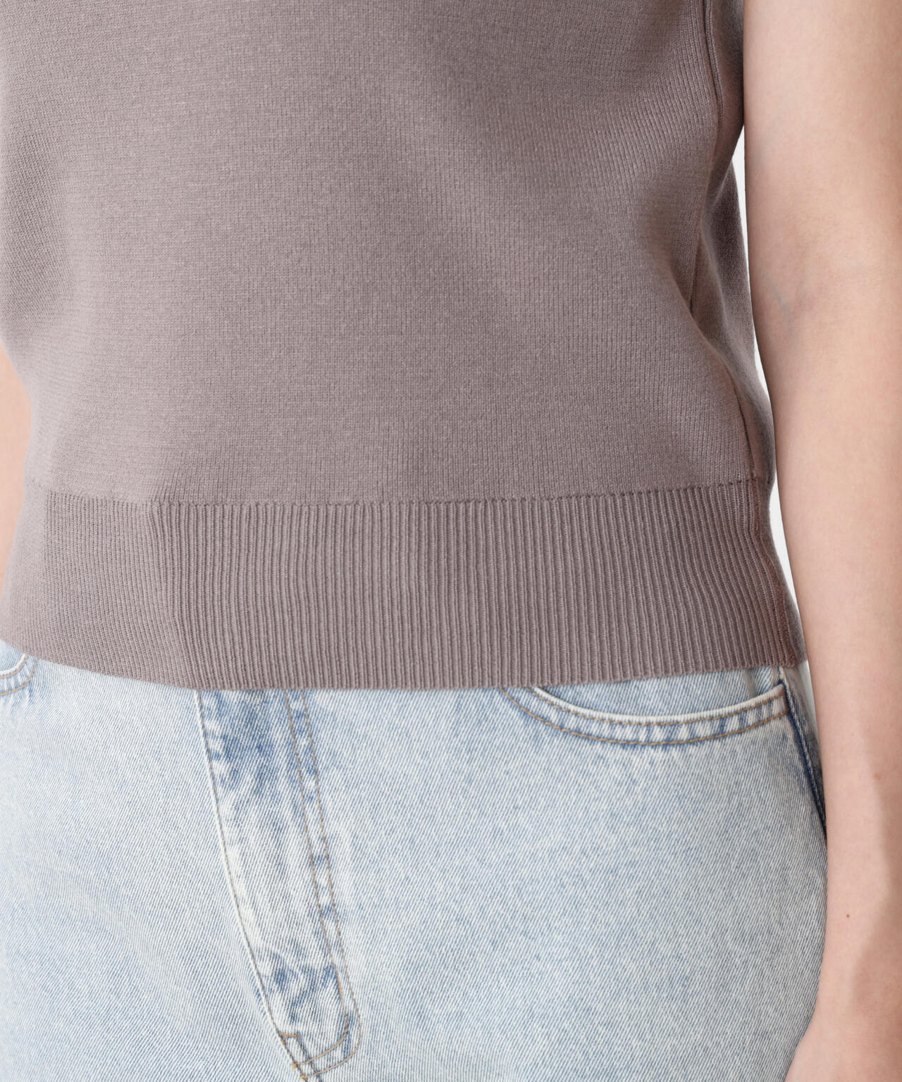 <ハンドウォッシャブル>ドッキングスリーブニット