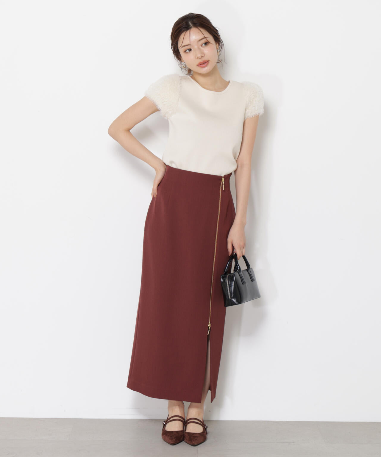 <ハンドウォッシャブル>ドッキングスリーブニット