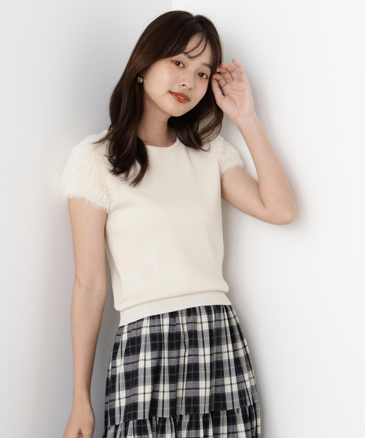 <ハンドウォッシャブル>ドッキングスリーブニット