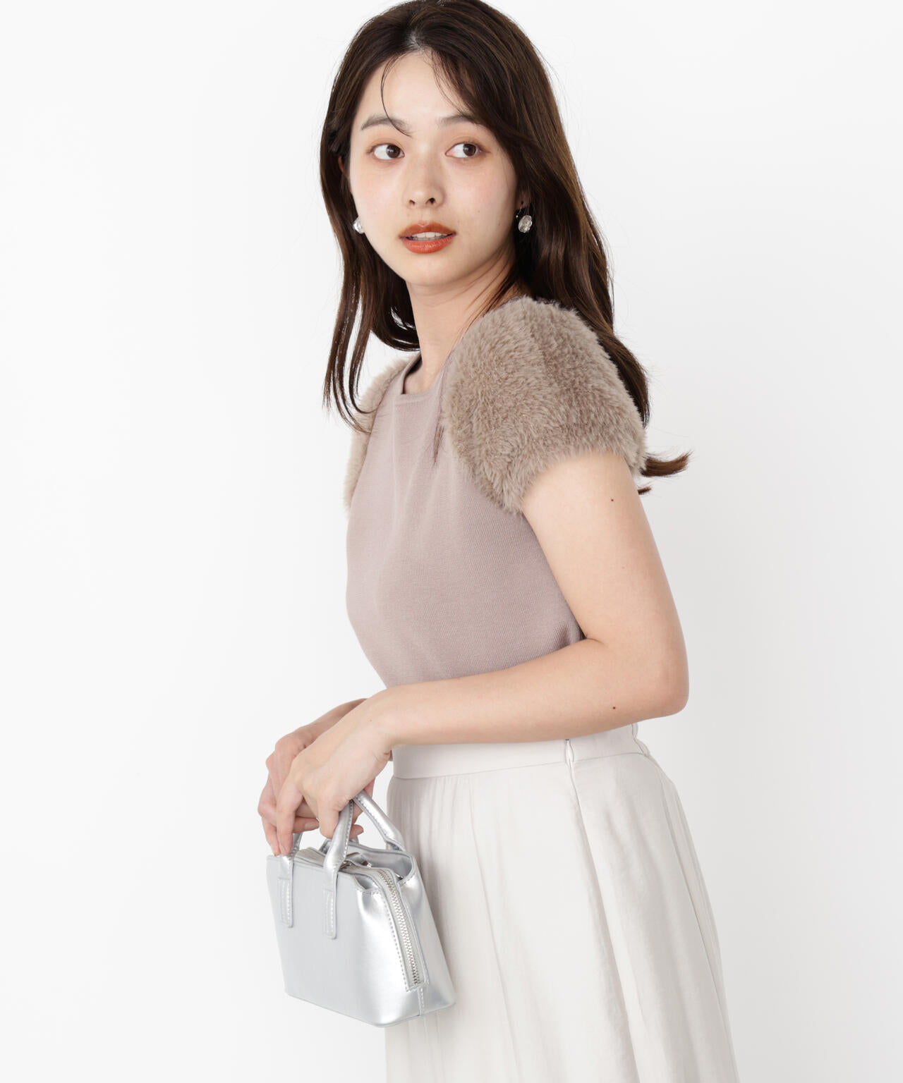 <ハンドウォッシャブル>ドッキングスリーブニット