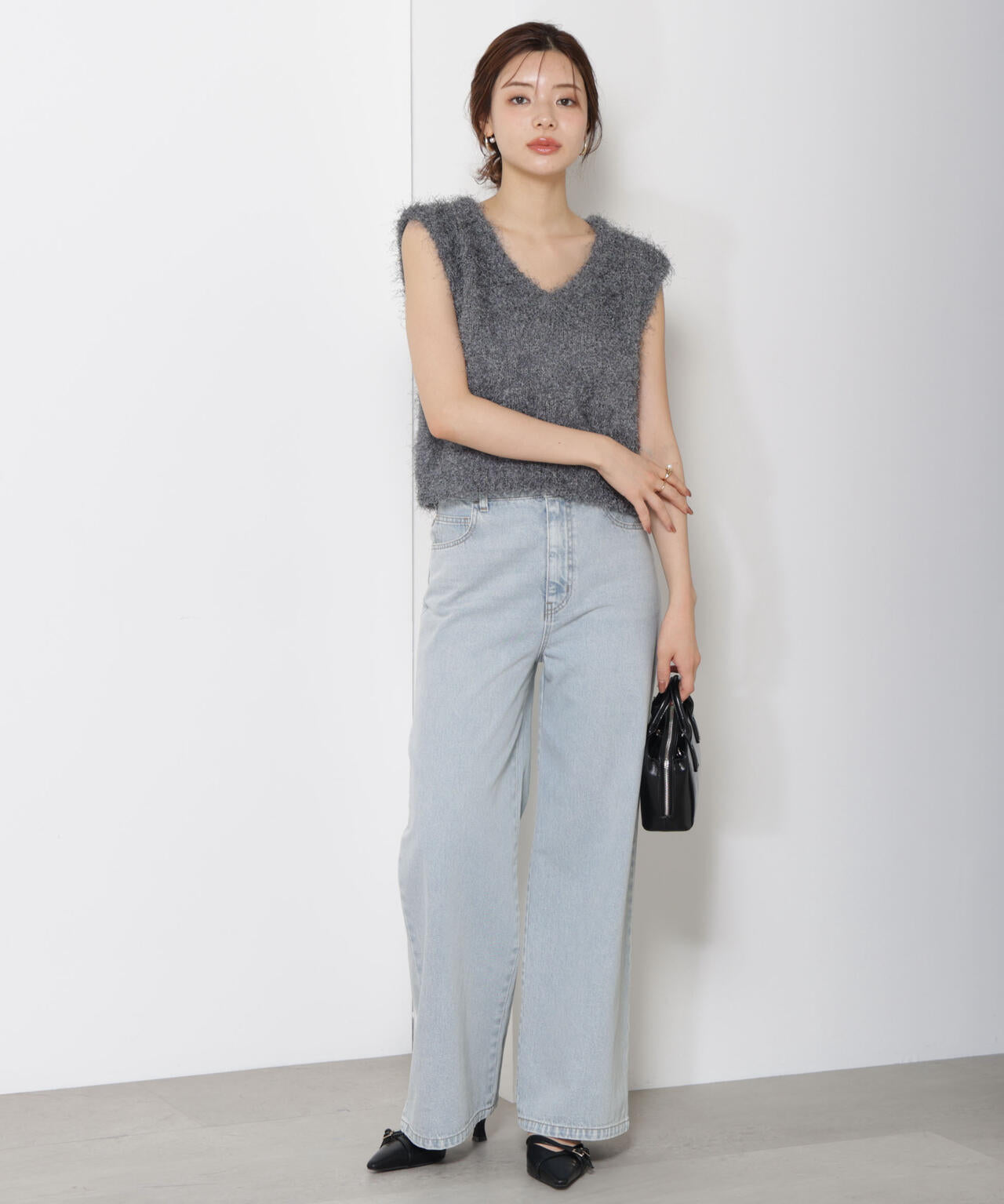 <ハンドウォッシャブル>フェザーノースリニット