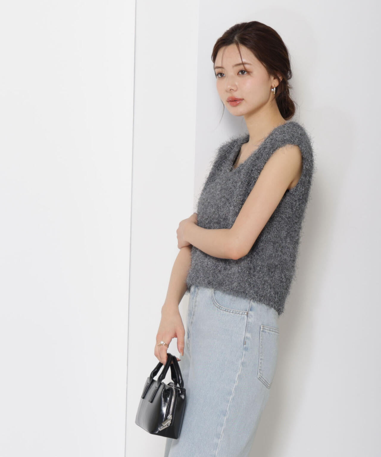 <ハンドウォッシャブル>フェザーノースリニット