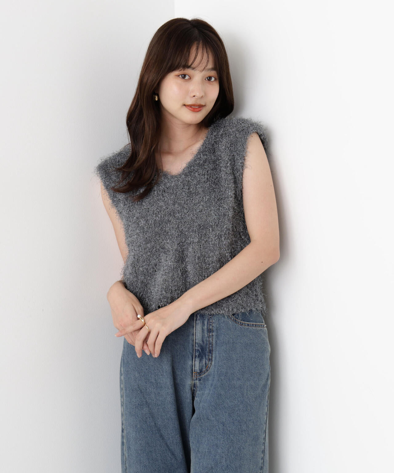 <ハンドウォッシャブル>フェザーノースリニット