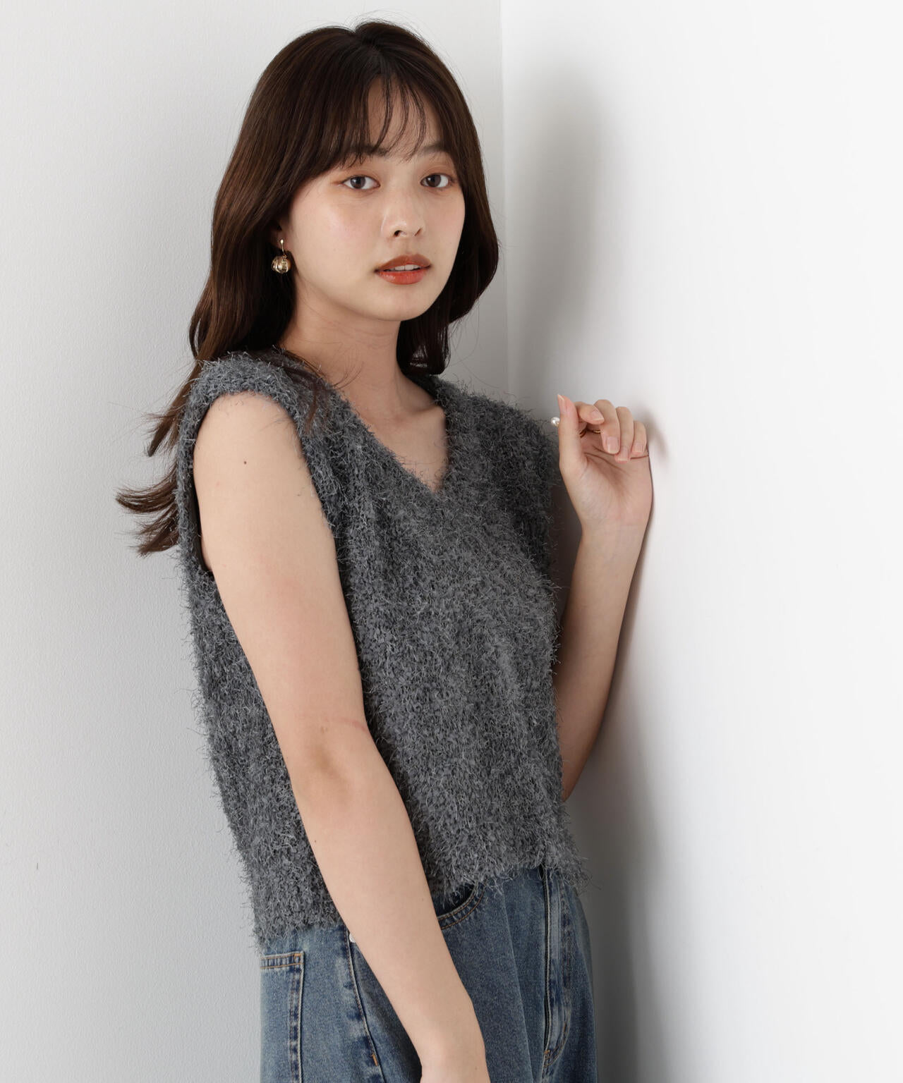 <ハンドウォッシャブル>フェザーノースリニット