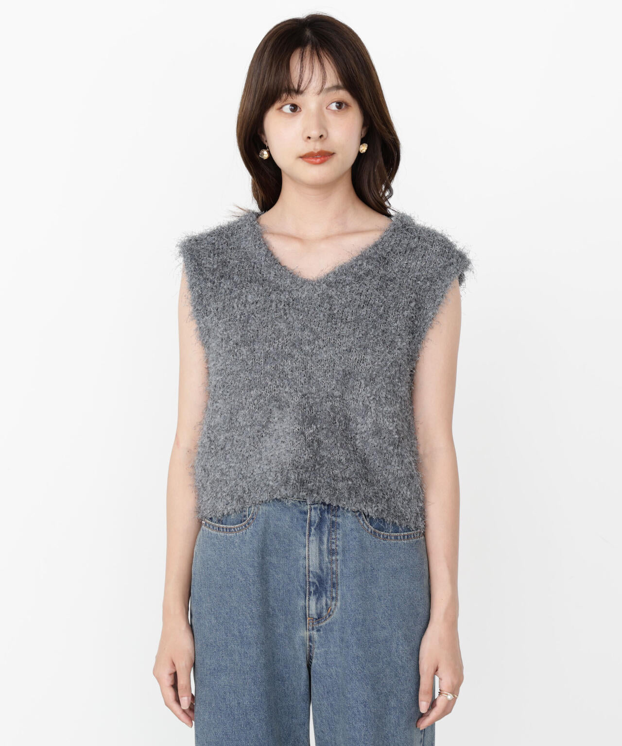 <ハンドウォッシャブル>フェザーノースリニット