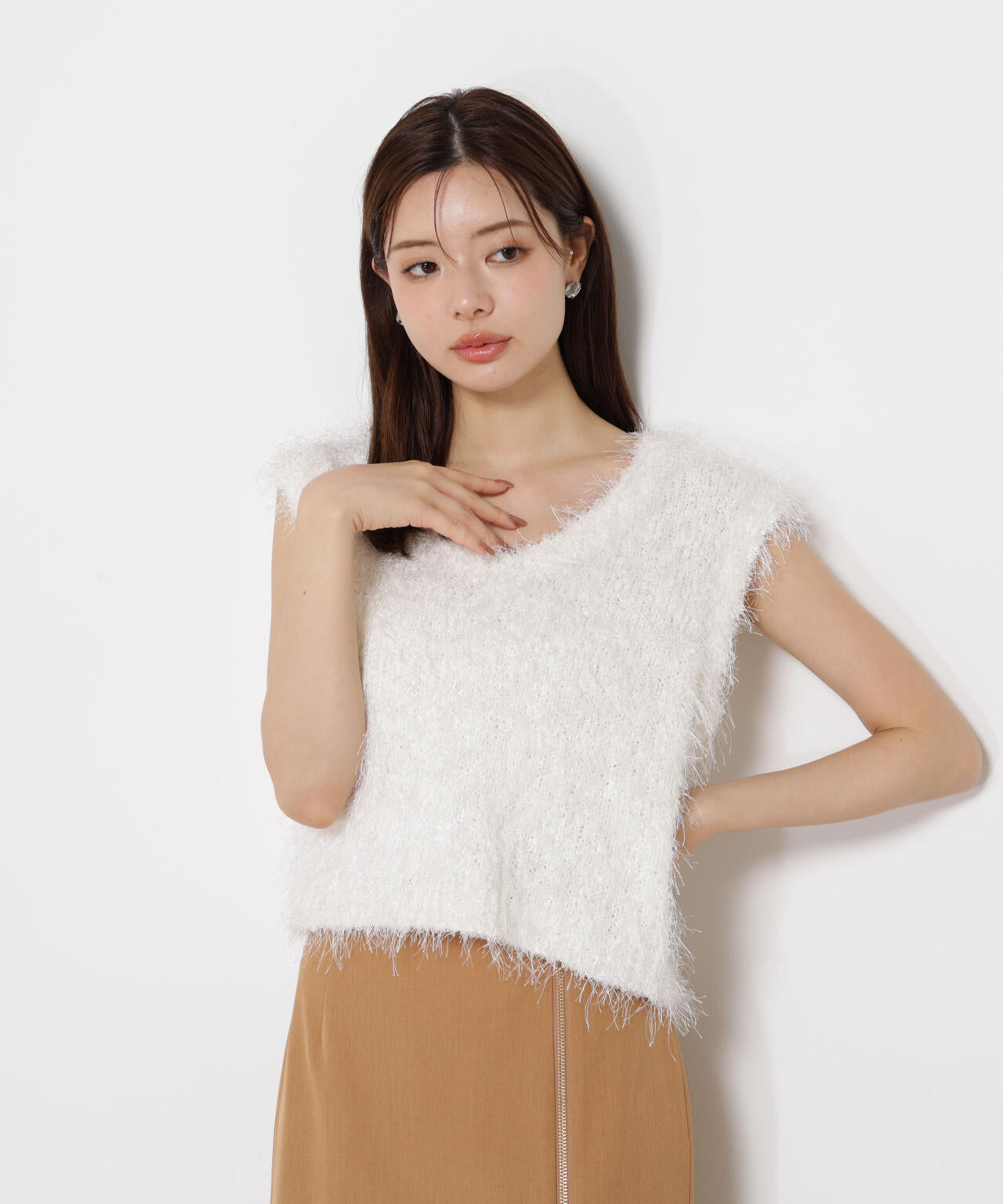 <ハンドウォッシャブル>フェザーノースリニット