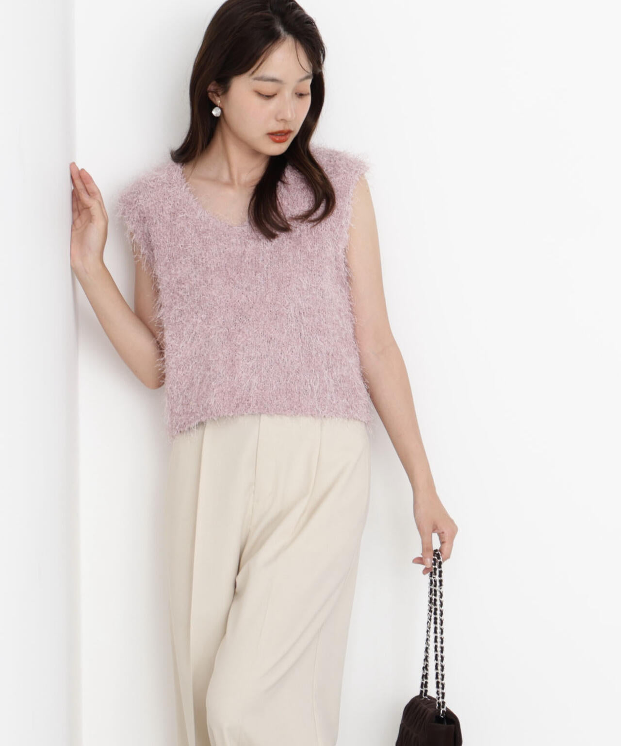 <ハンドウォッシャブル>フェザーノースリニット