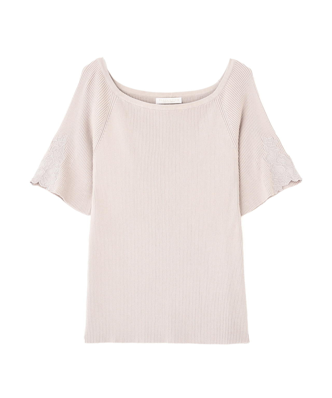 エンブロイダリースリーブニット