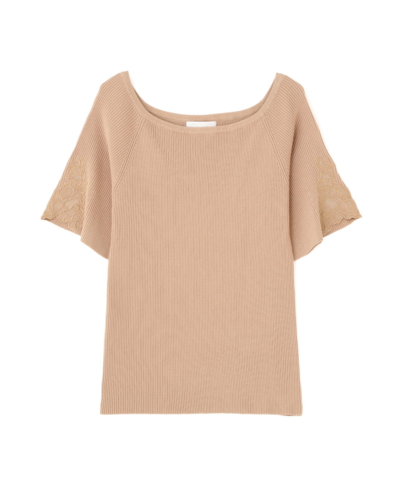 エンブロイダリースリーブニット