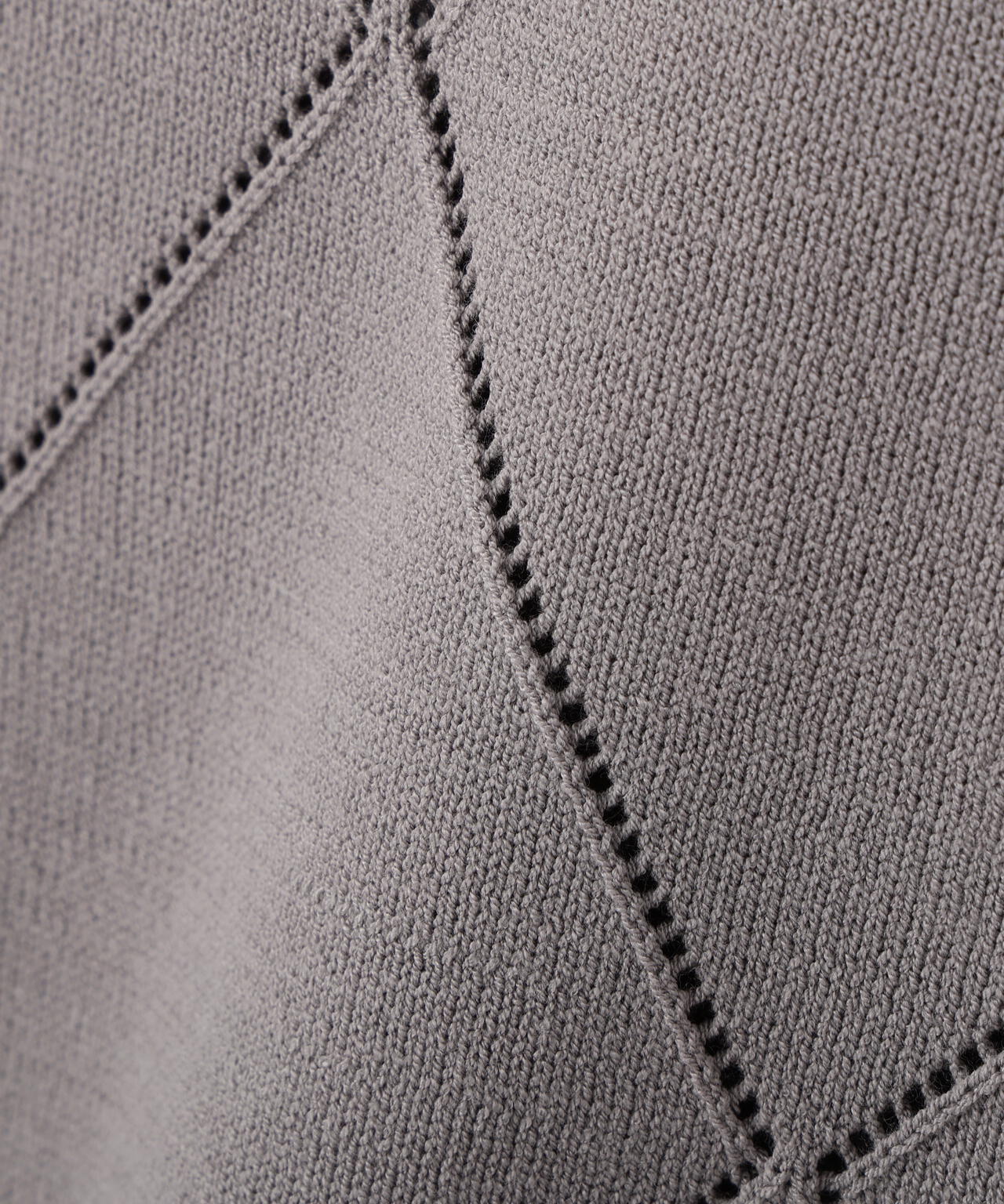 <ハンドウォッシャブル>ダイヤ柄半袖ニット