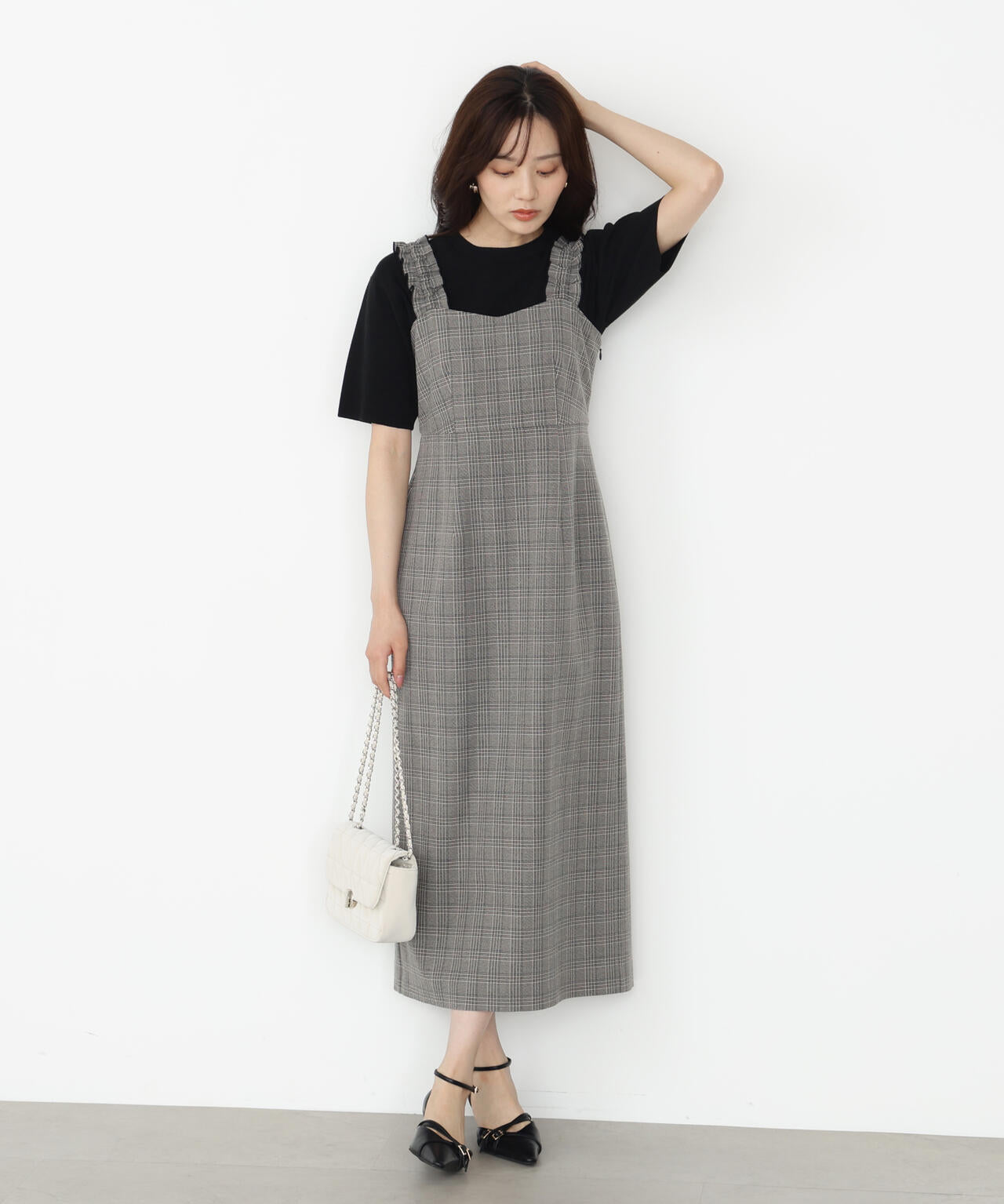 【松川星さん着用】<ハンドウォッシャブル>ハーフスリーブニットプルオーバー