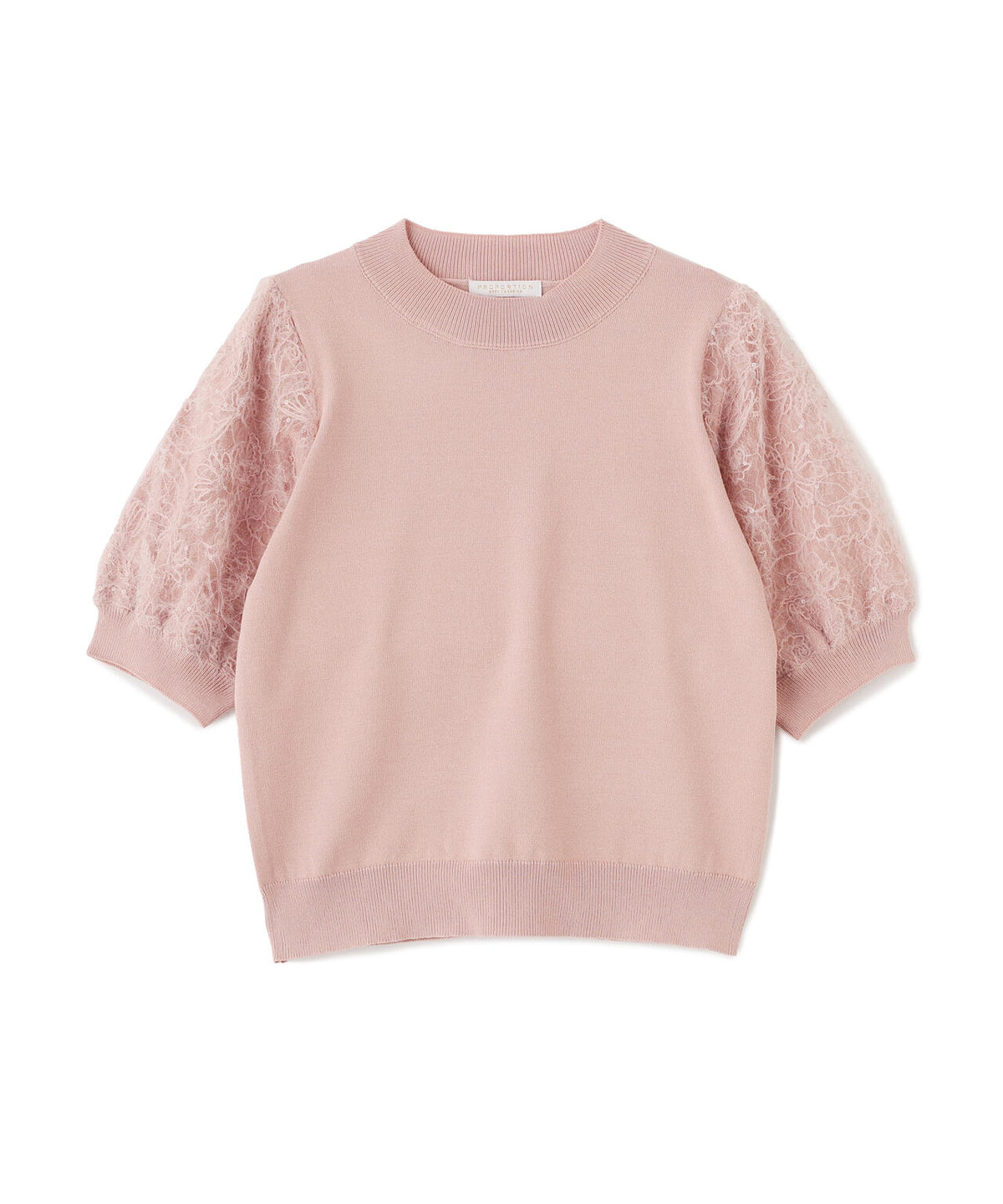 レースドッキングスリーブニット【ベージュ:official site限定】