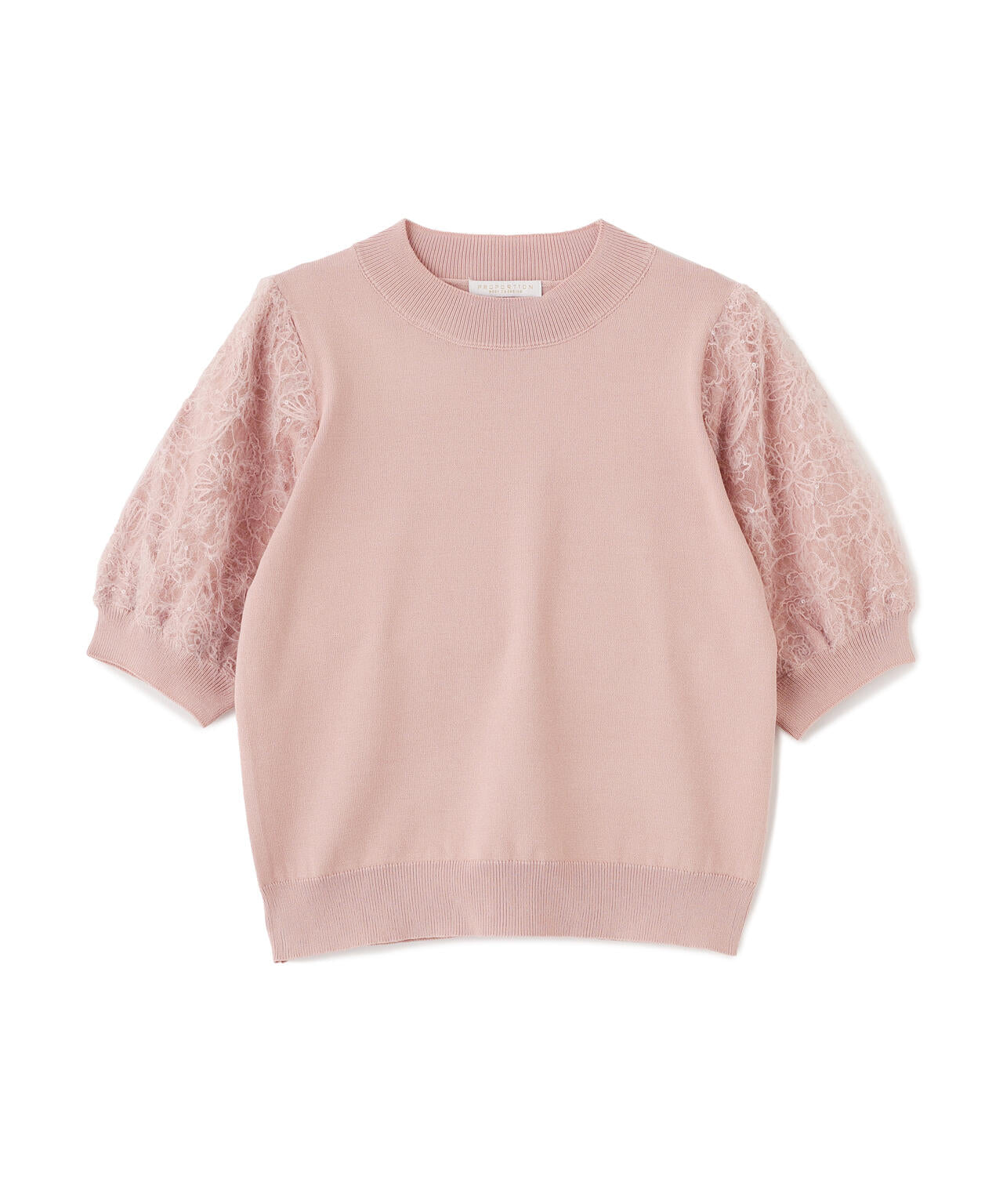 レースドッキングスリーブニット【ベージュ:official site限定】