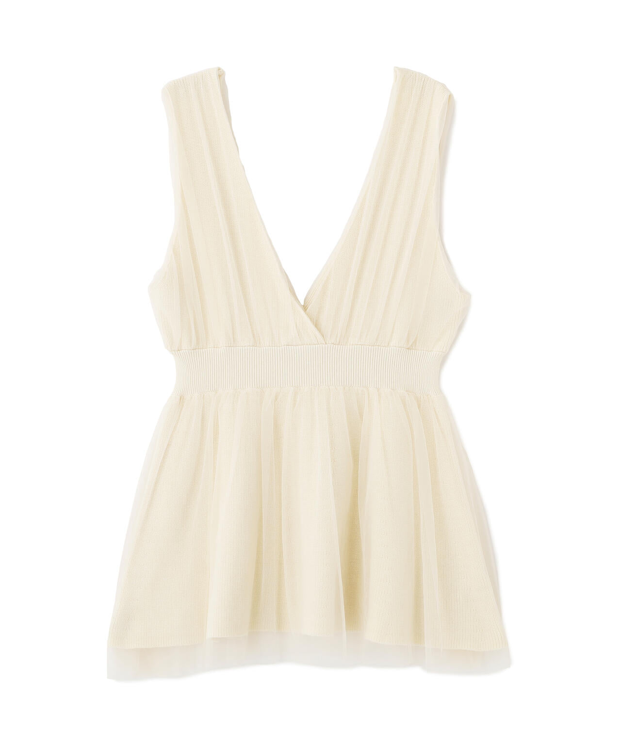 チュールドッキングニットジレ