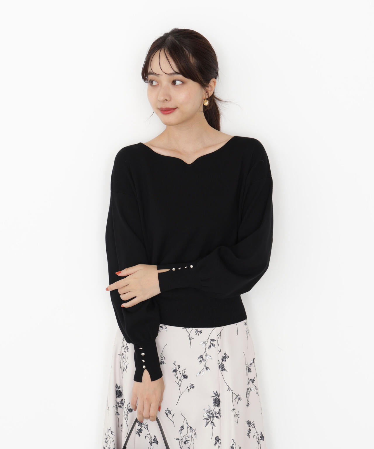 <ハンドウォッシャブル>ハートカット総針ニット