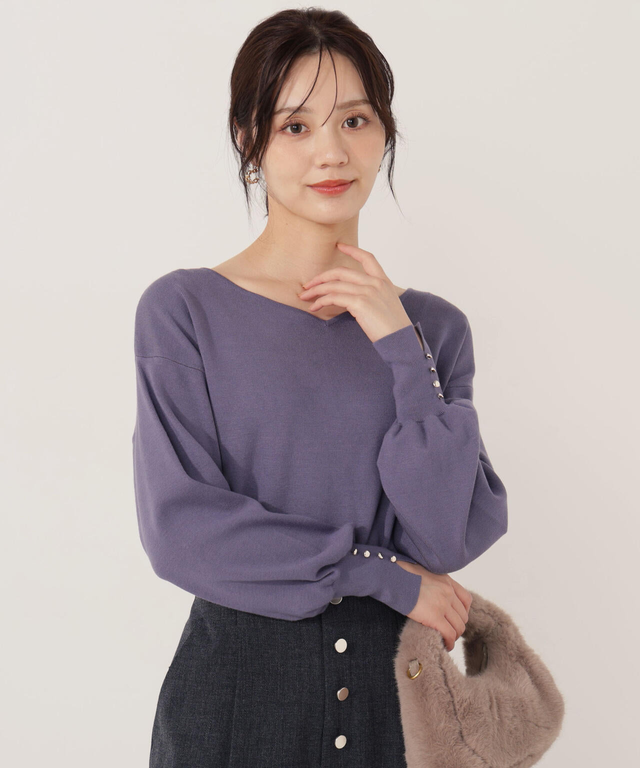 <ハンドウォッシャブル>ハートカット総針ニット