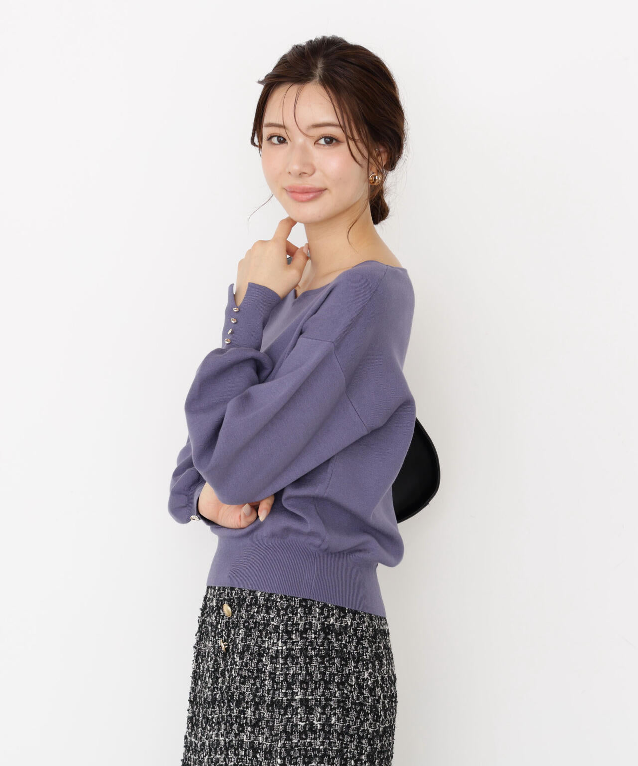 <ハンドウォッシャブル>ハートカット総針ニット