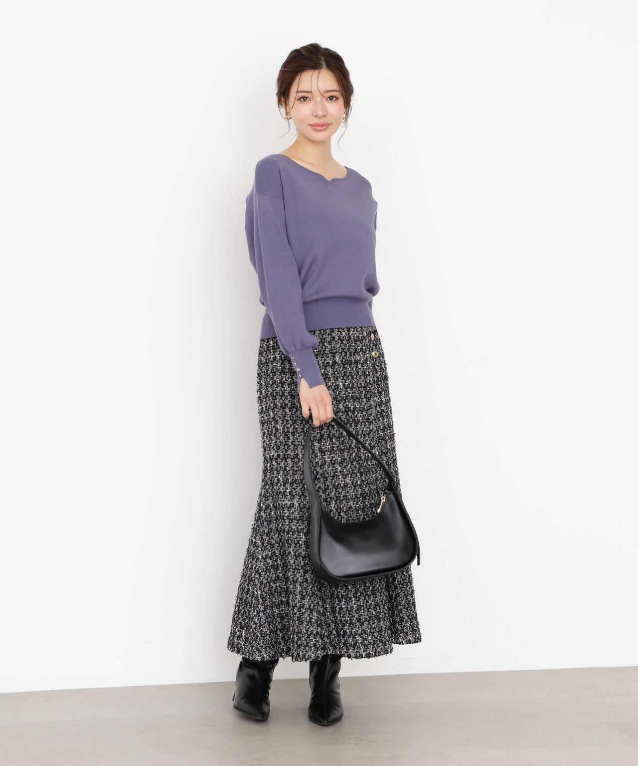 <ハンドウォッシャブル>ハートカット総針ニット