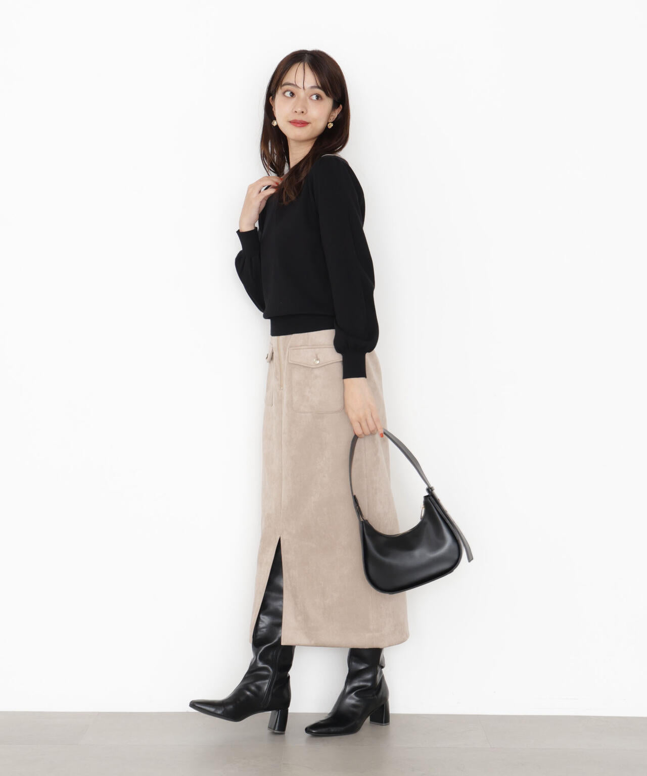 <ハンドウォッシャブル>前後2wayパールニット