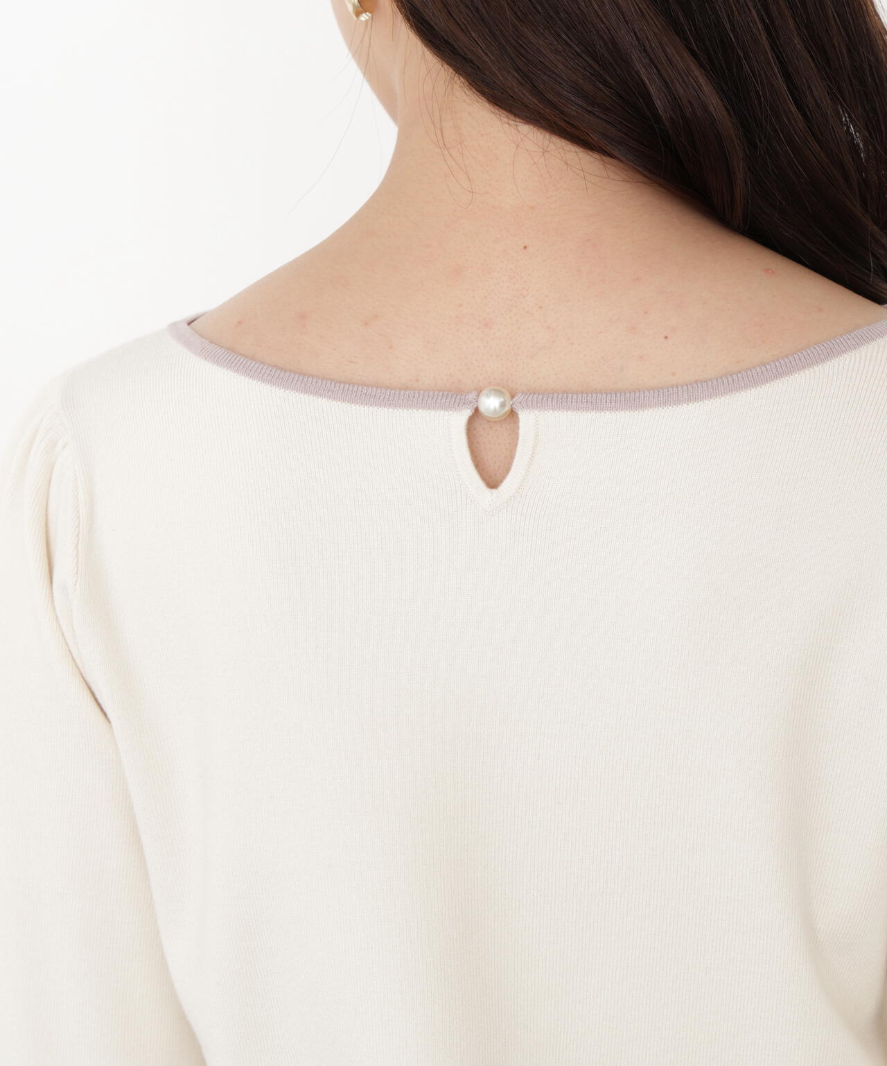 <ハンドウォッシャブル>前後2wayパールニット