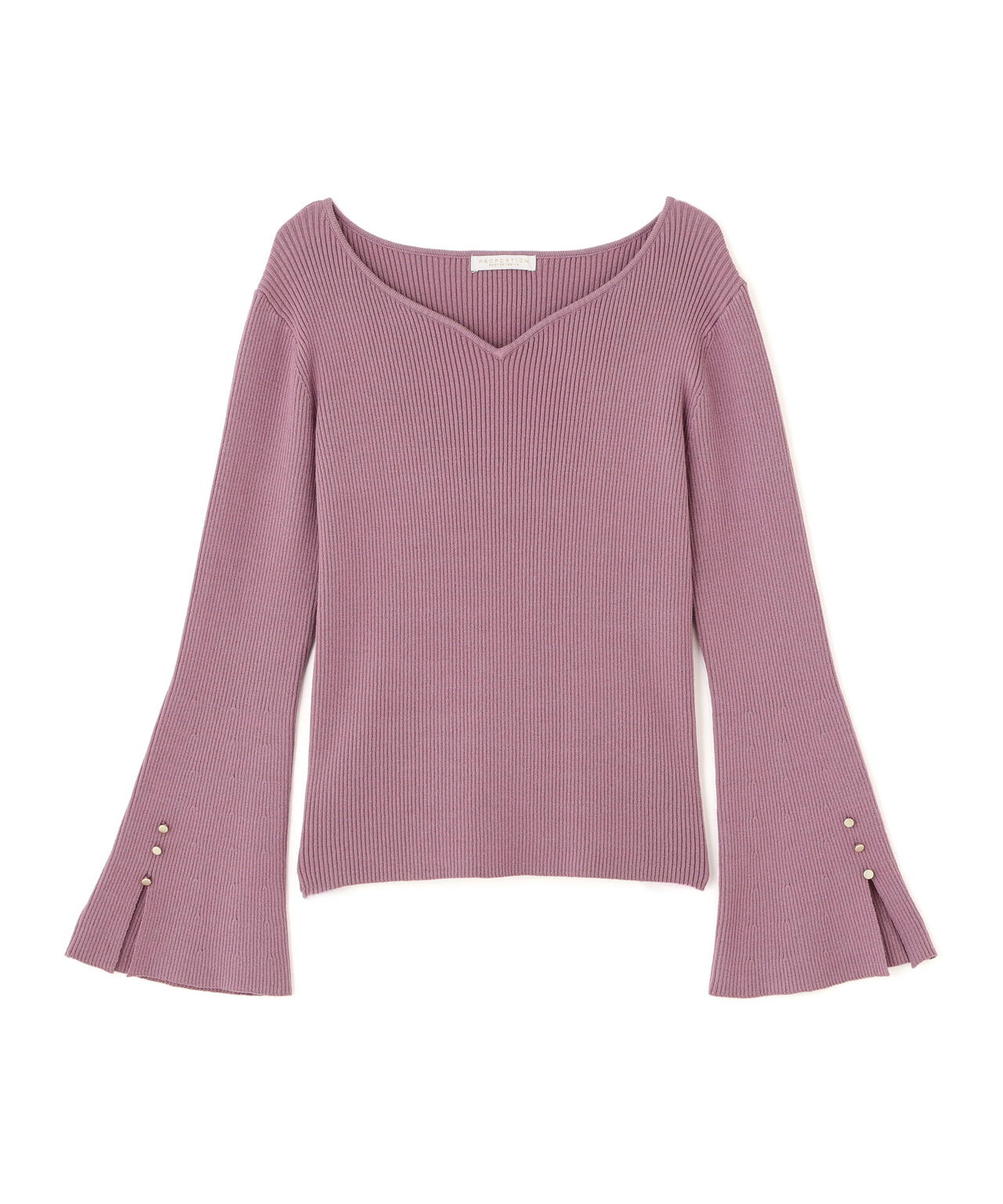 【松川星さん着用】<ハンドウォッシャブル>ハートカットリブニット