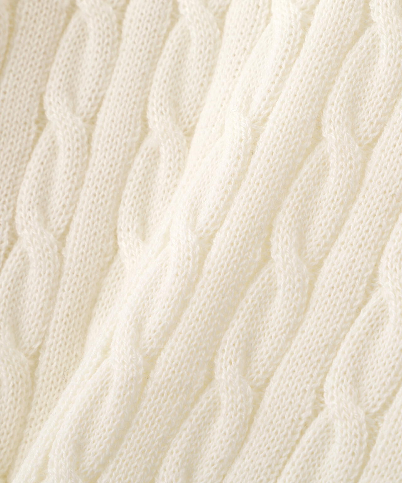 <ハンドウォッシャブル>袖釦ミニケーブルニット