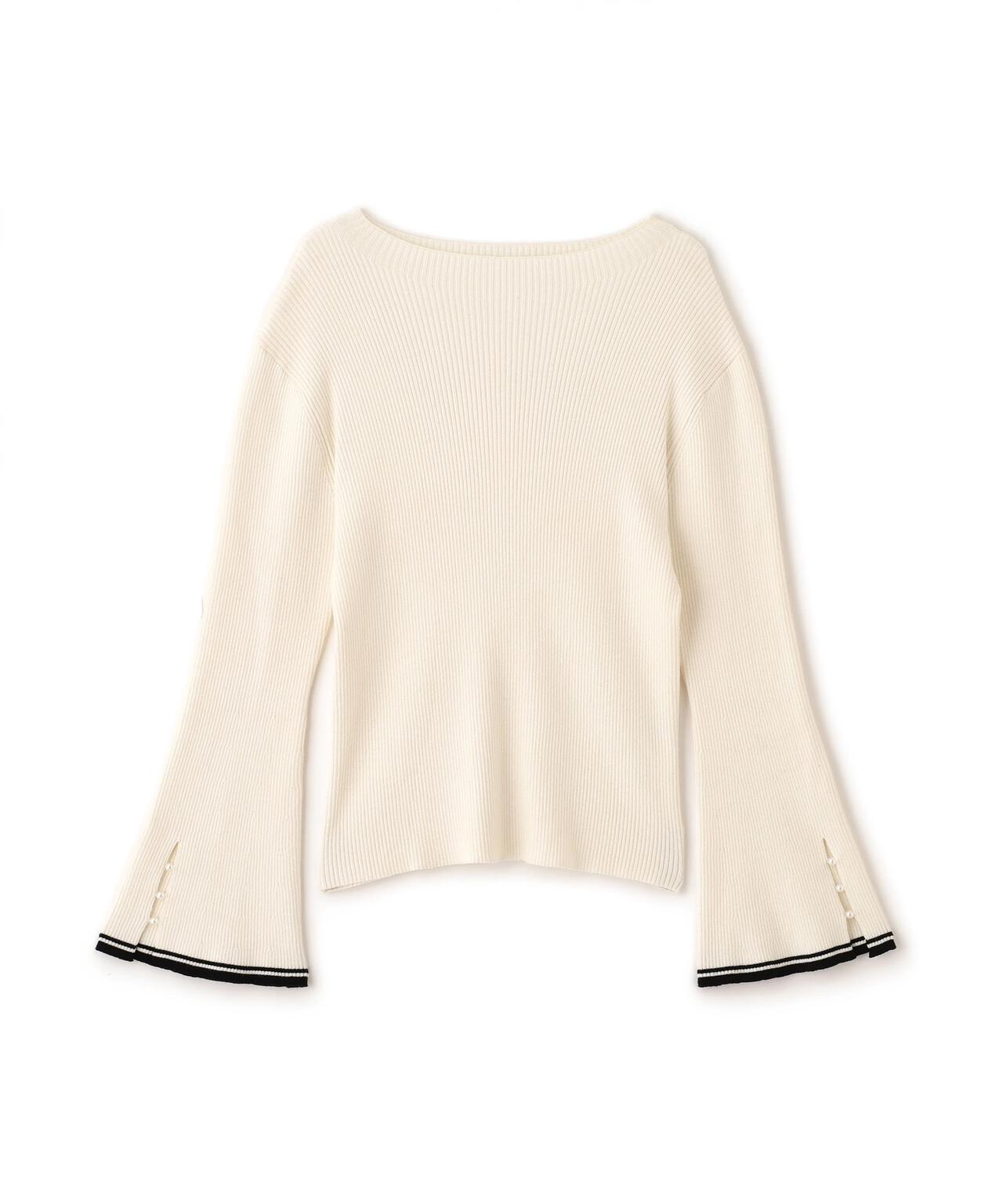 <ハンドウォッシャブル>スタンドネックリブニット