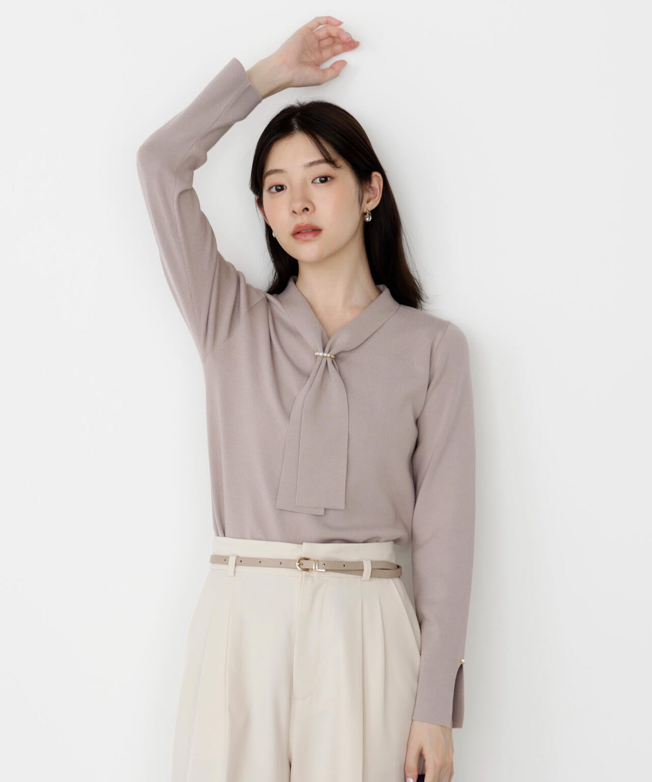 パールリングボウタイニット