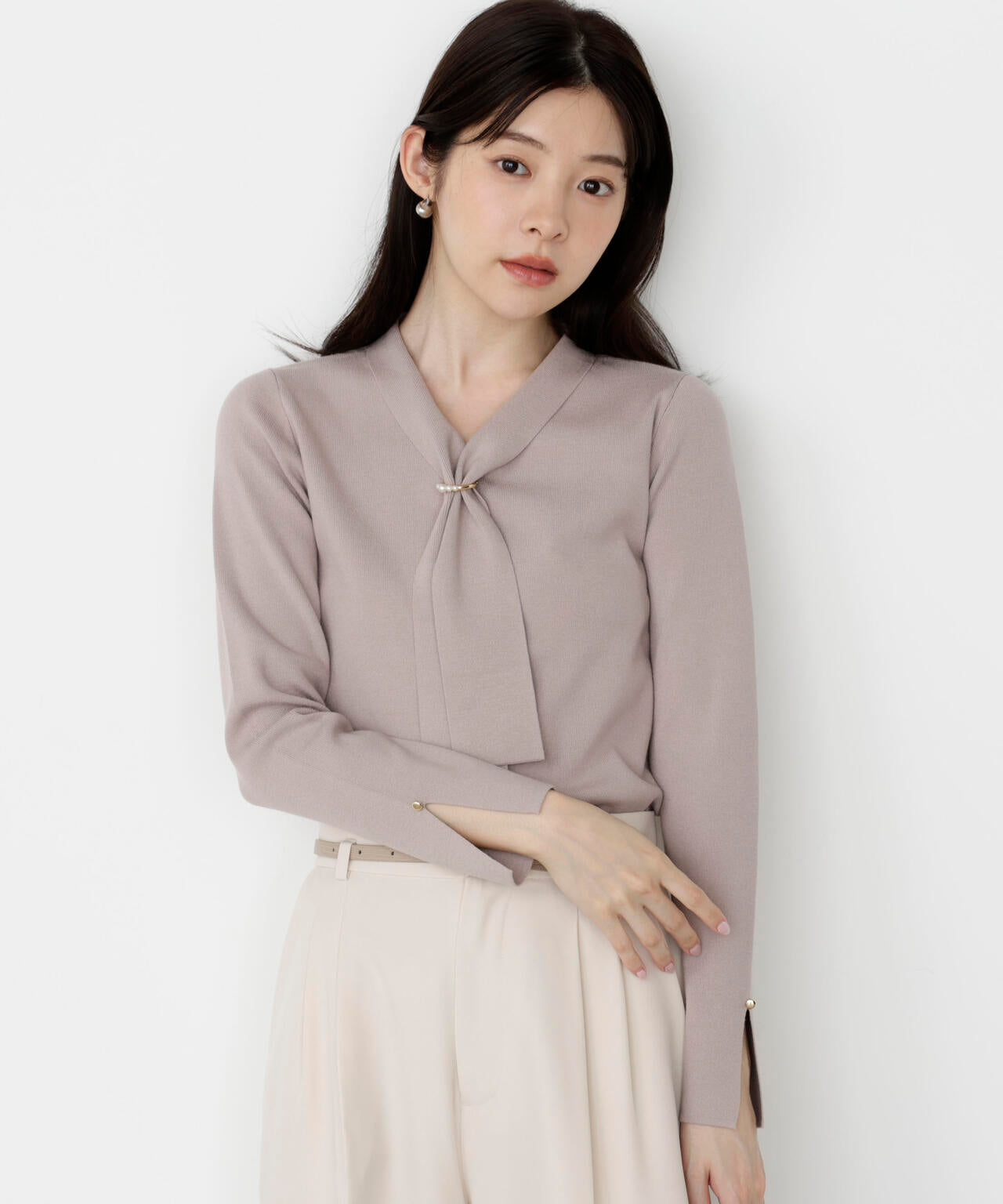 パールリングボウタイニット