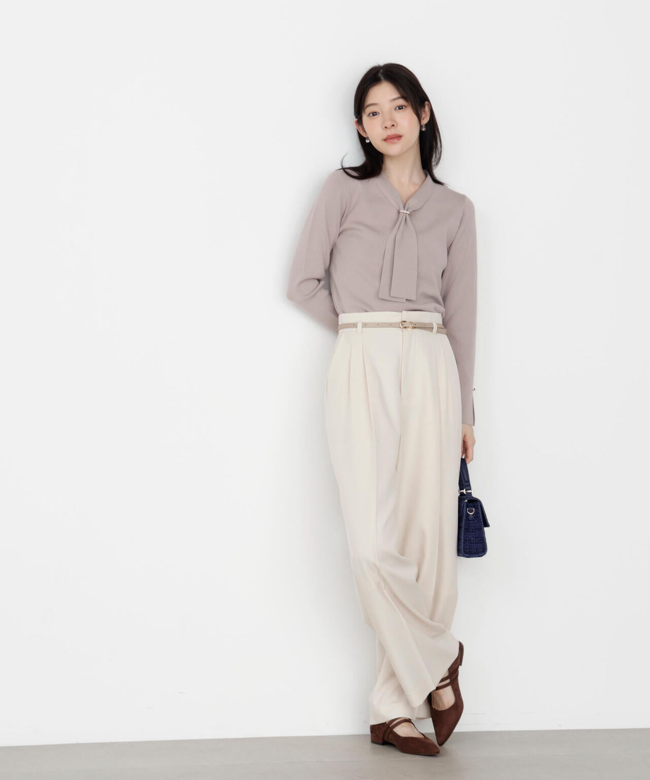 パールリングボウタイニット