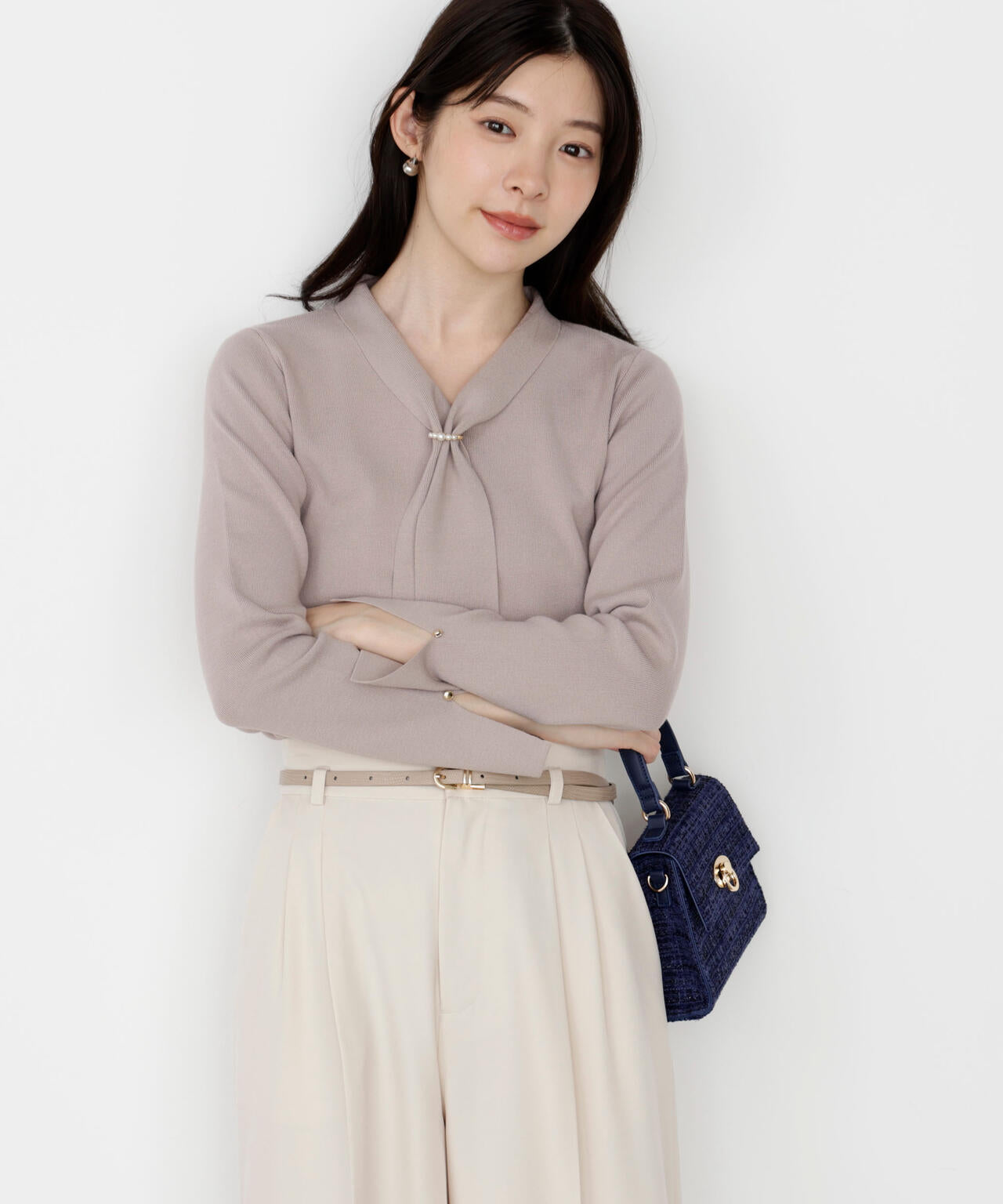 パールリングボウタイニット