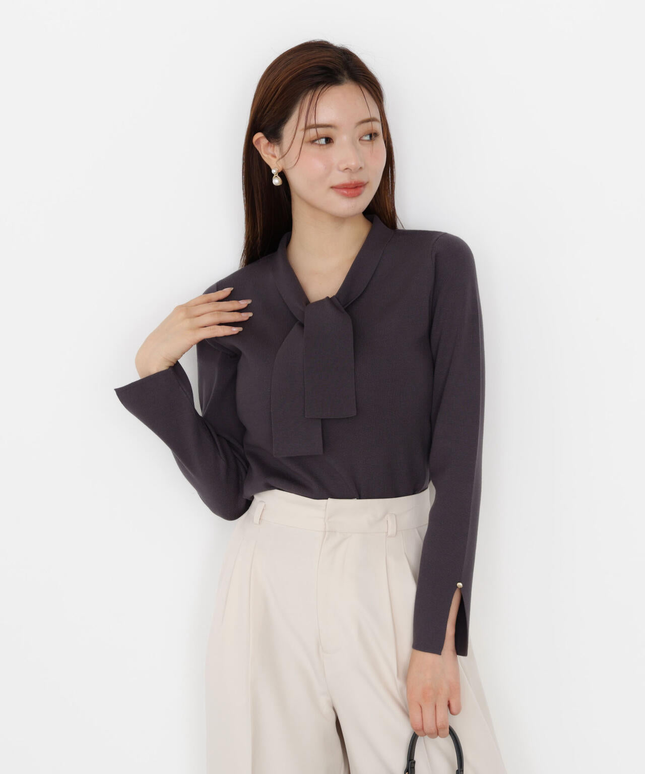 パールリングボウタイニット