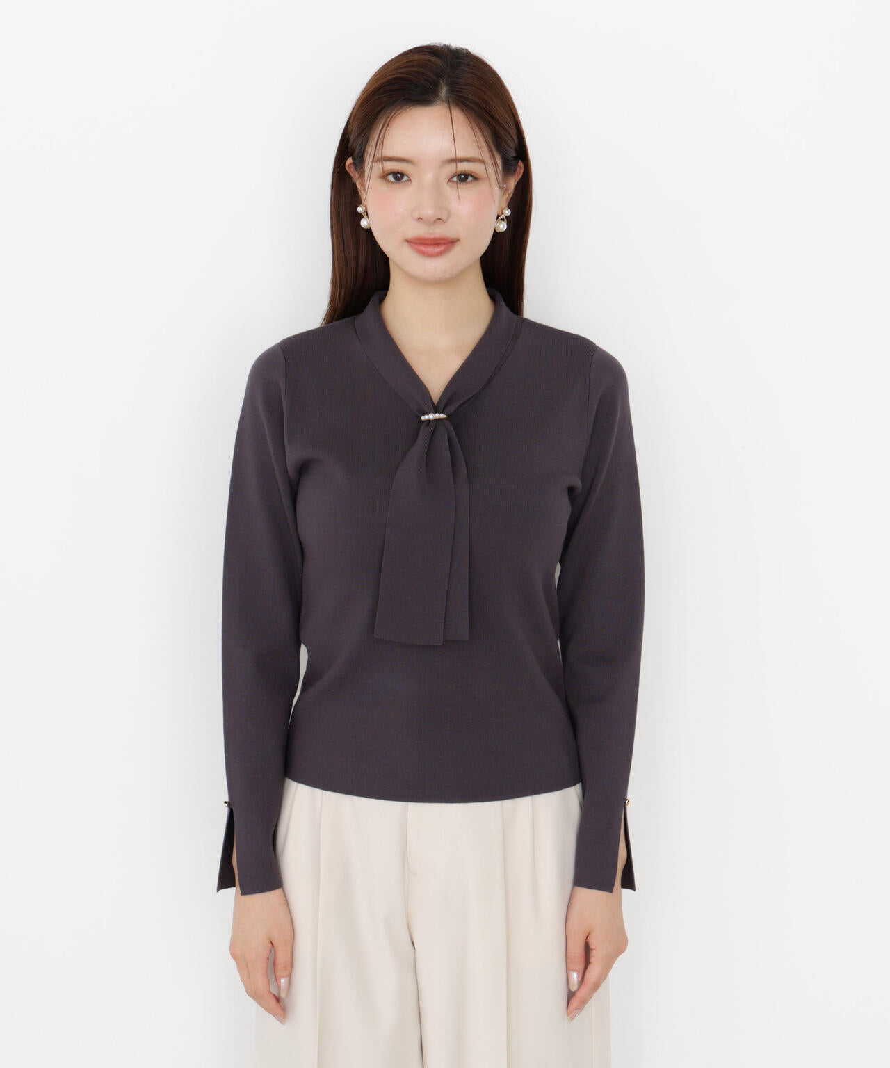 パールリングボウタイニット